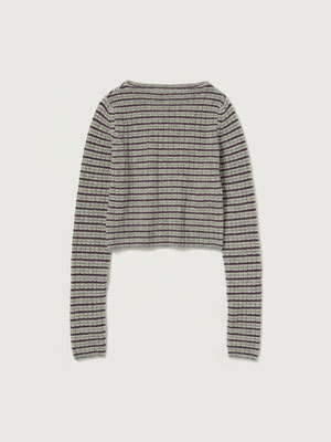 SHETLAND WOOL CASHMERE RIB KNIT BOAT-NECK P/O