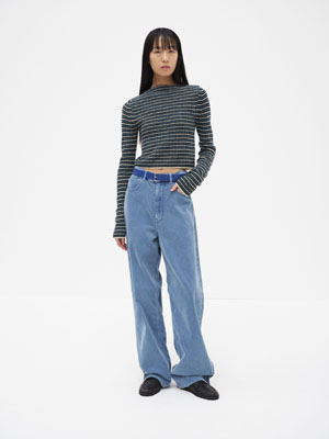 SHETLAND WOOL CASHMERE RIB KNIT BOAT-NECK P/O