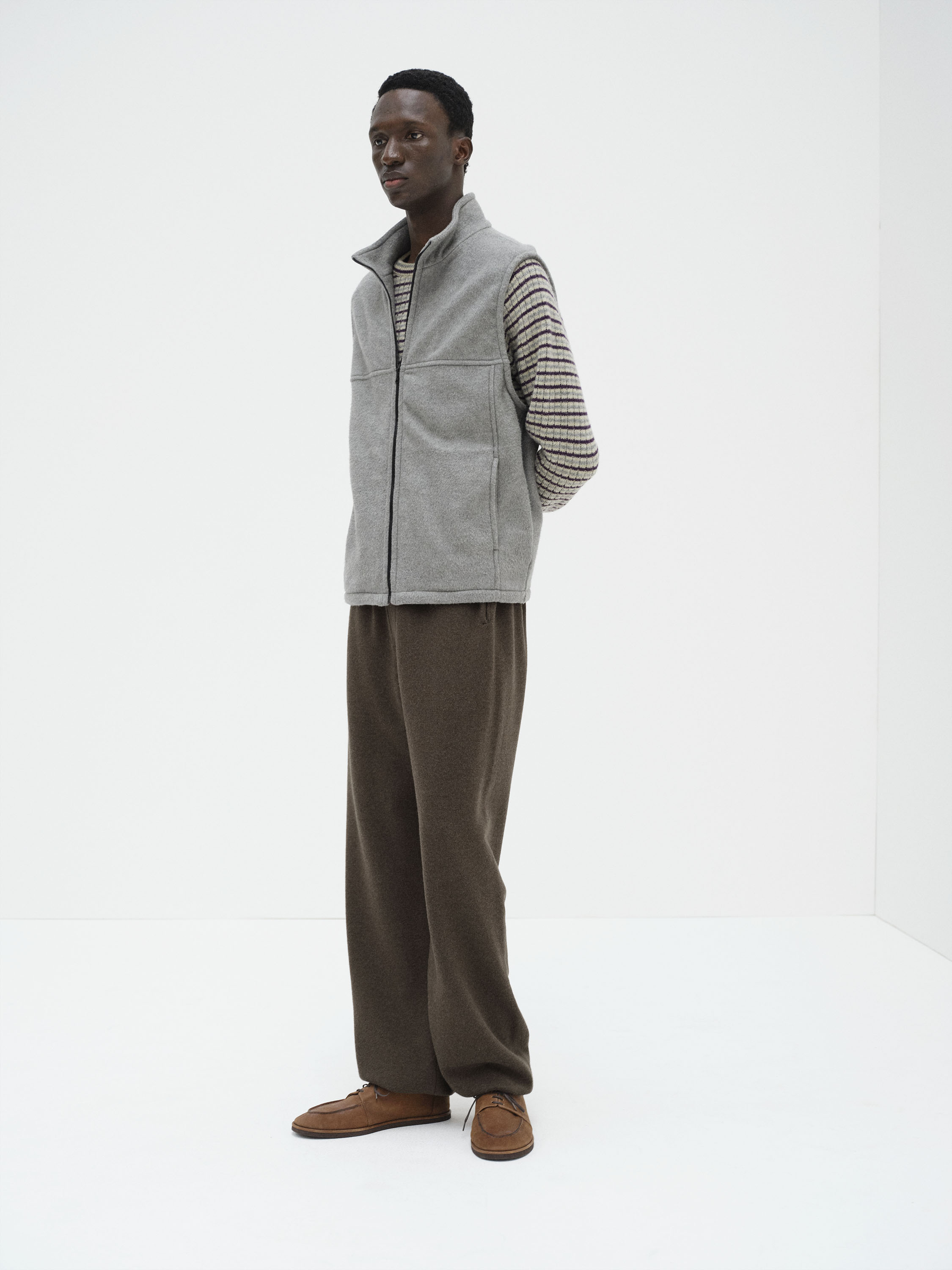 SUPER FINE WOOL KNIT PANTS 詳細画像 TOP BROWN 3
