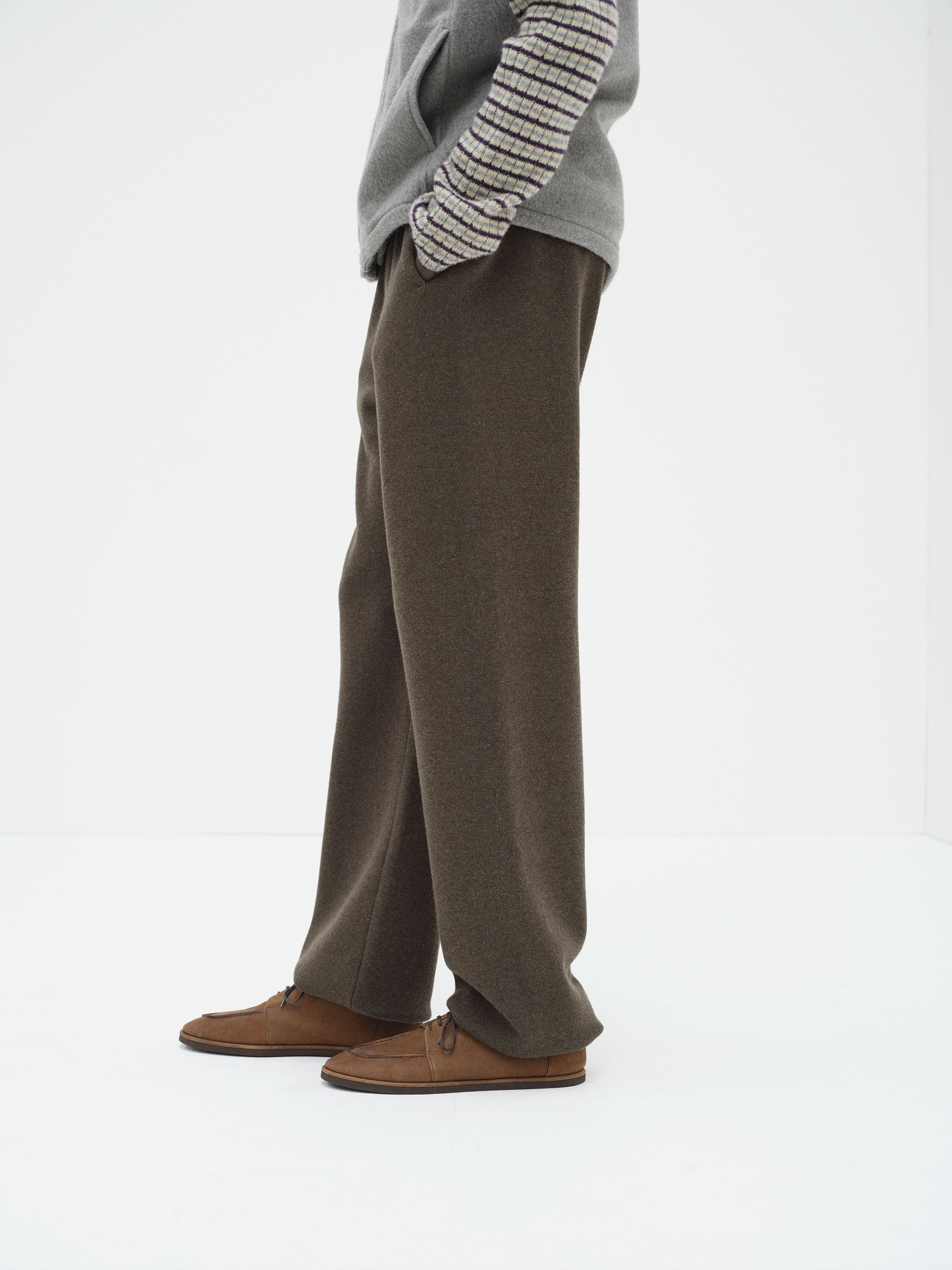 SUPER FINE WOOL KNIT PANTS 詳細画像 TOP BROWN 4