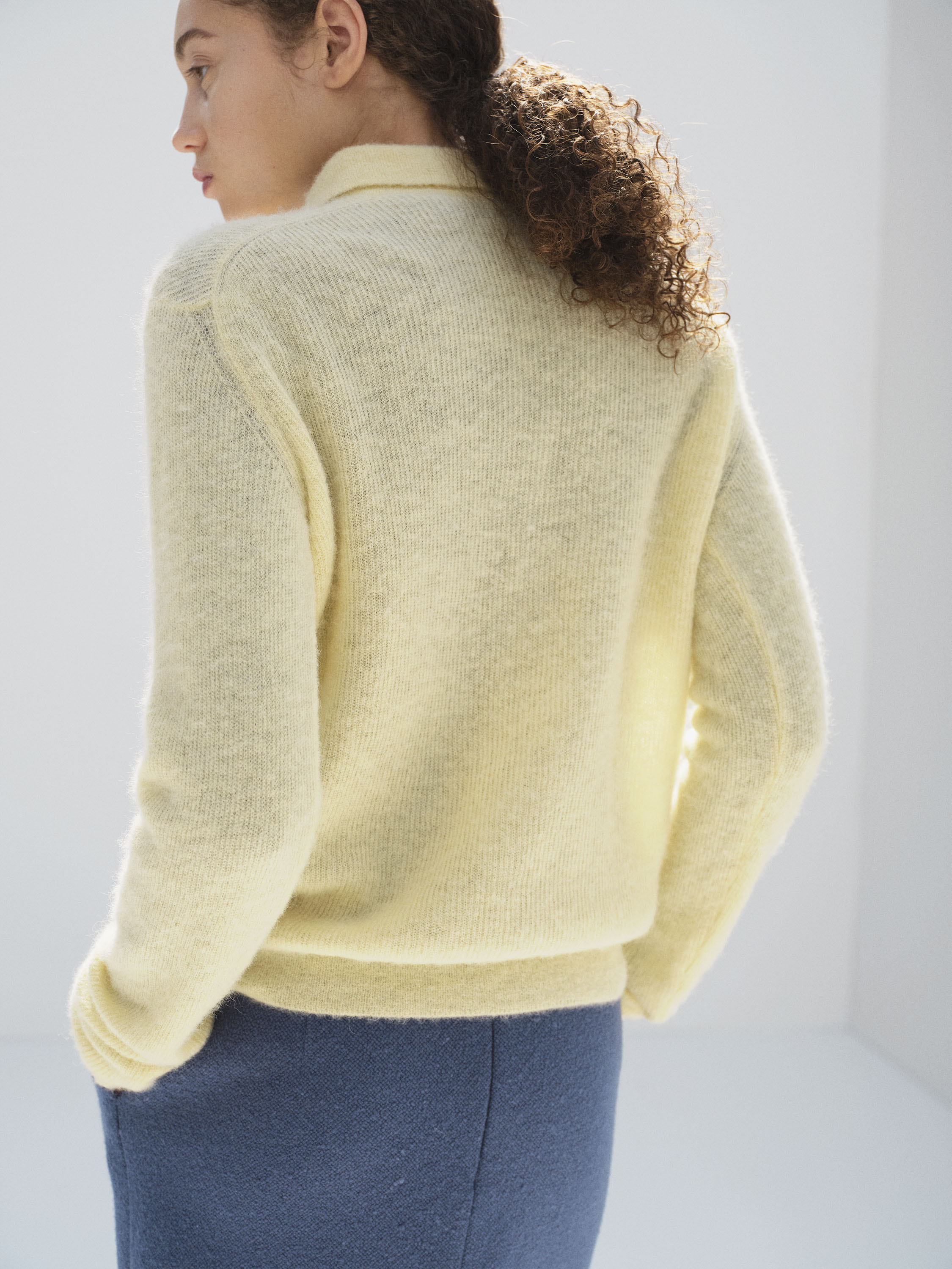 BABY SURI ALPACA SHEER KNIT SKIPPER POLO 詳細画像 ECRU 4