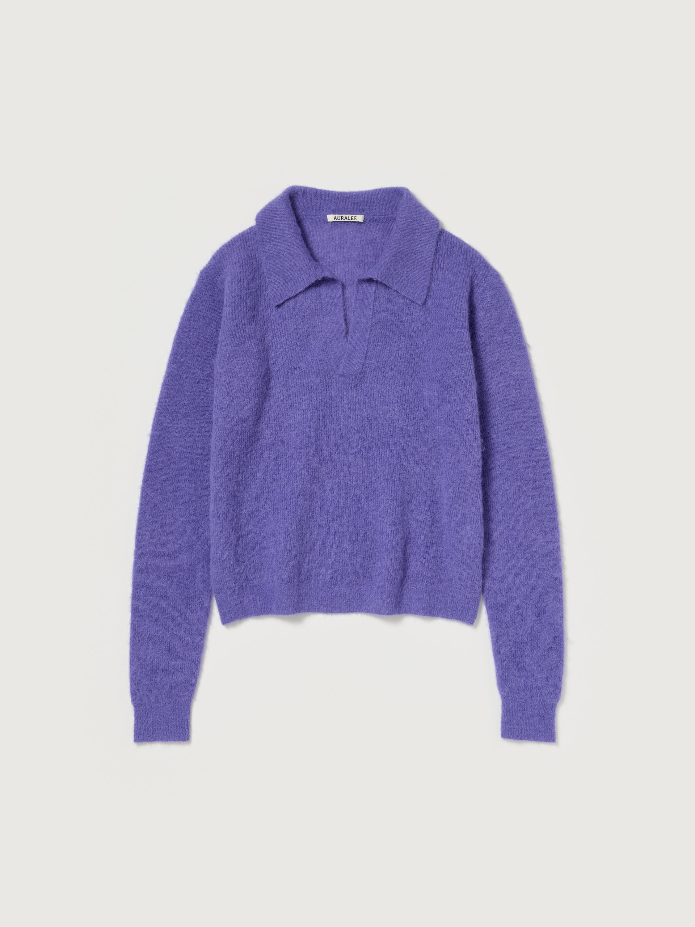 BABY SURI ALPACA SHEER KNIT SKIPPER POLO 詳細画像 PURPLE 1