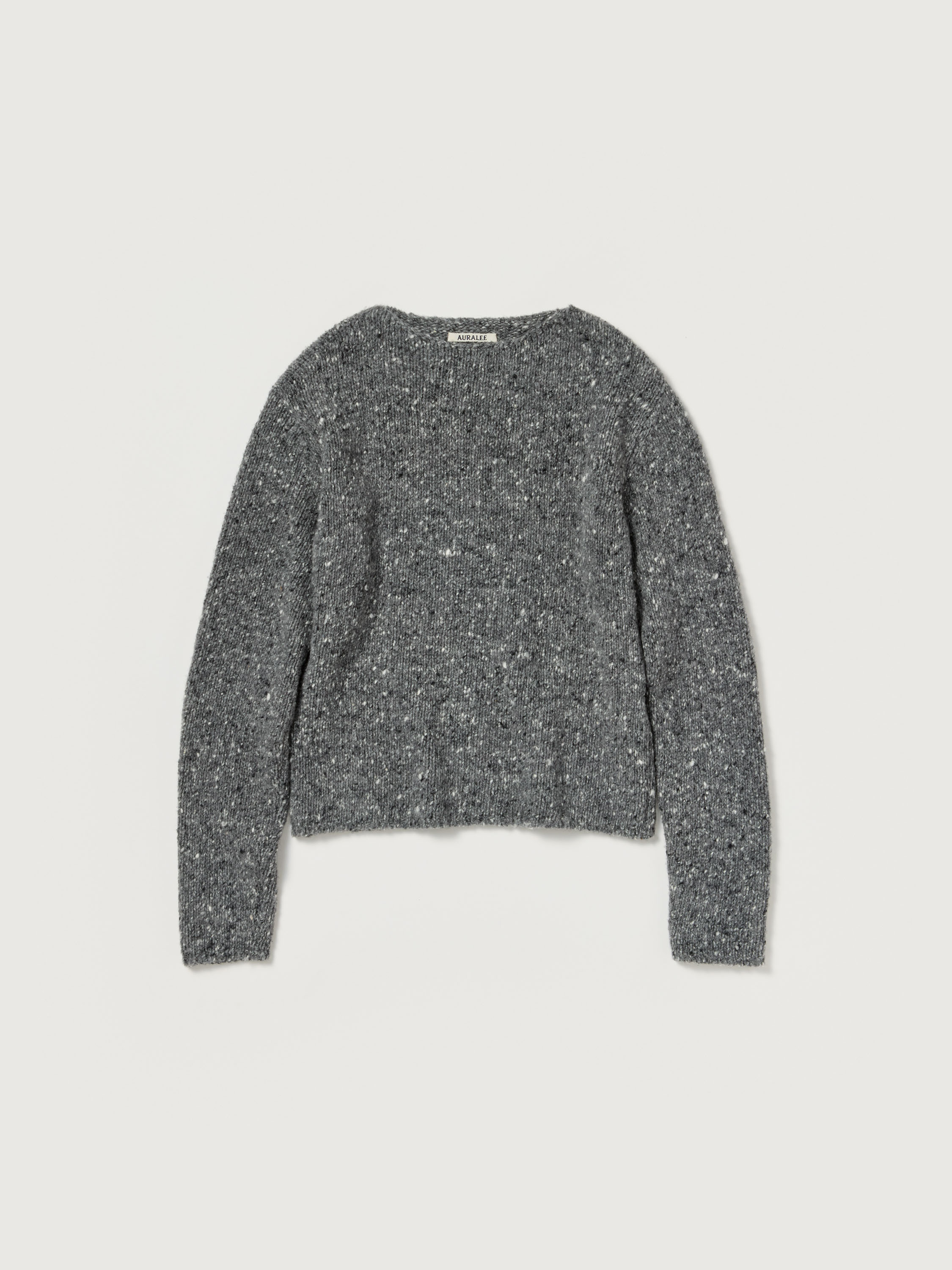 LOW-GAUGE HOMESPUN TWEED KNIT BOAT-NECK P/O 詳細画像 TOP CHARCOAL 1