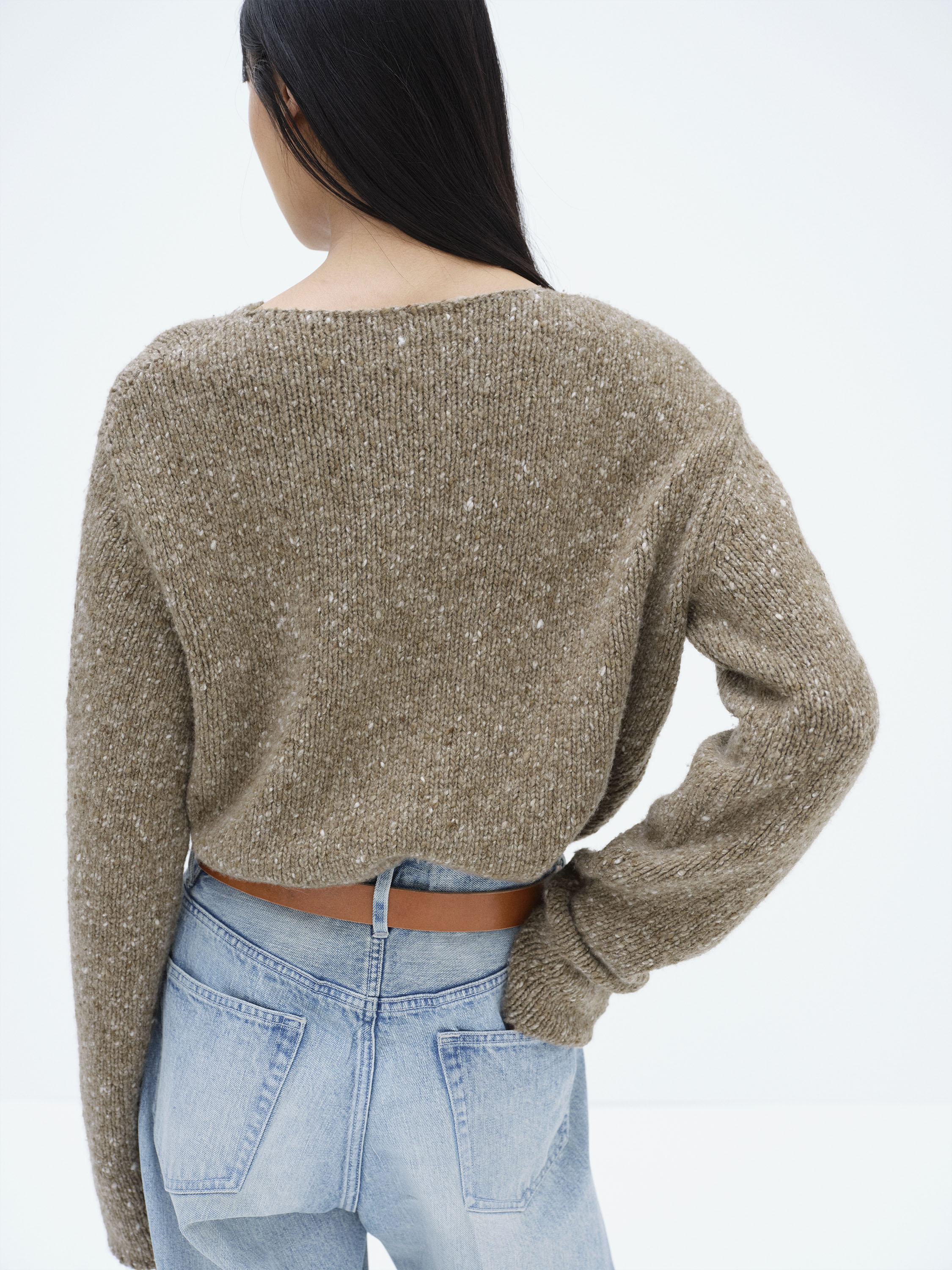 LOW-GAUGE HOMESPUN TWEED KNIT BOAT-NECK P/O 詳細画像 TOP BROWN 4