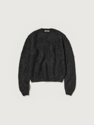 BRUSHED SUPER KID MOHAIR KNIT P/O