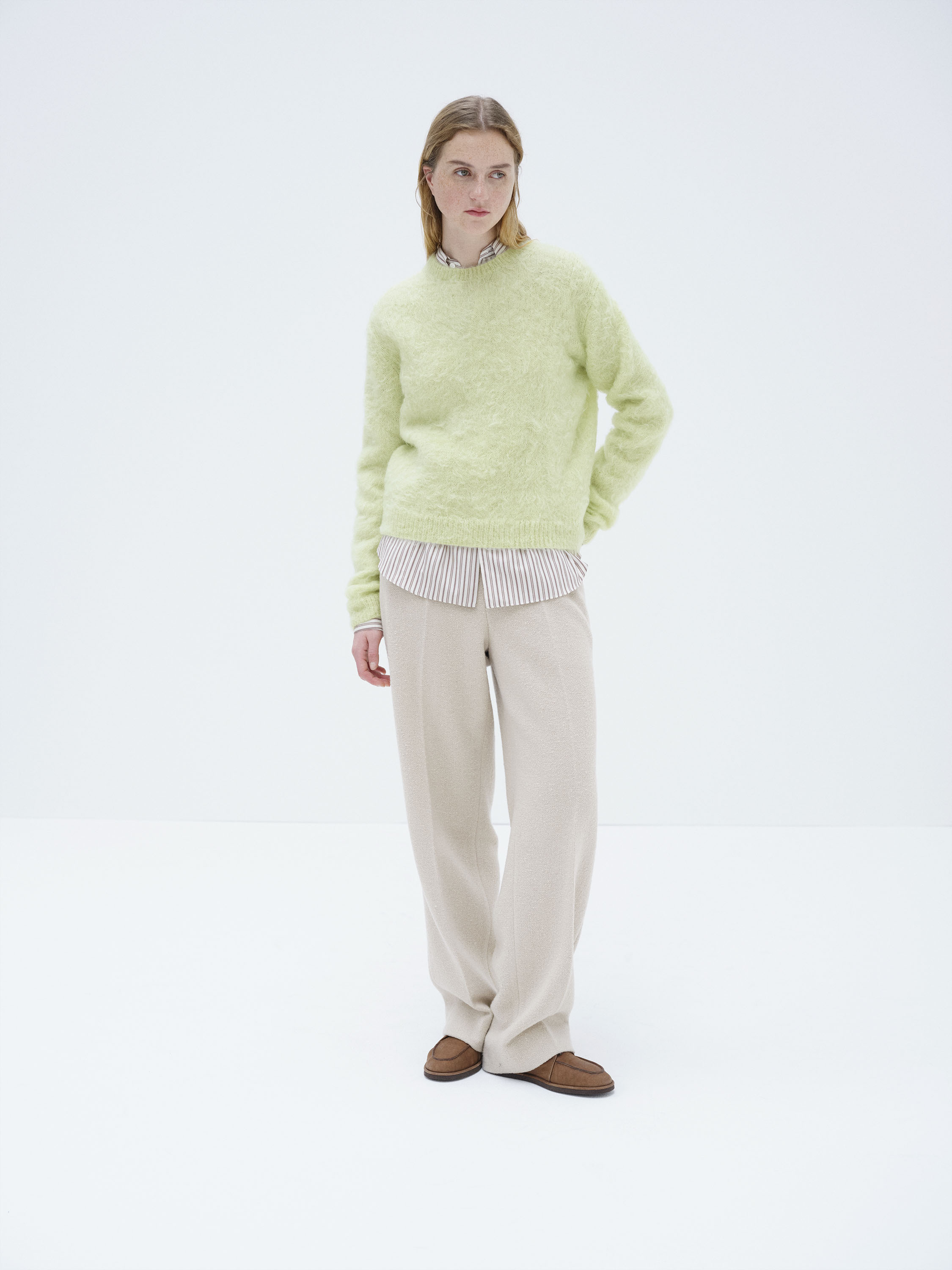 BRUSHED SUPER KID MOHAIR KNIT P/O 詳細画像 LIGHT LIME 1