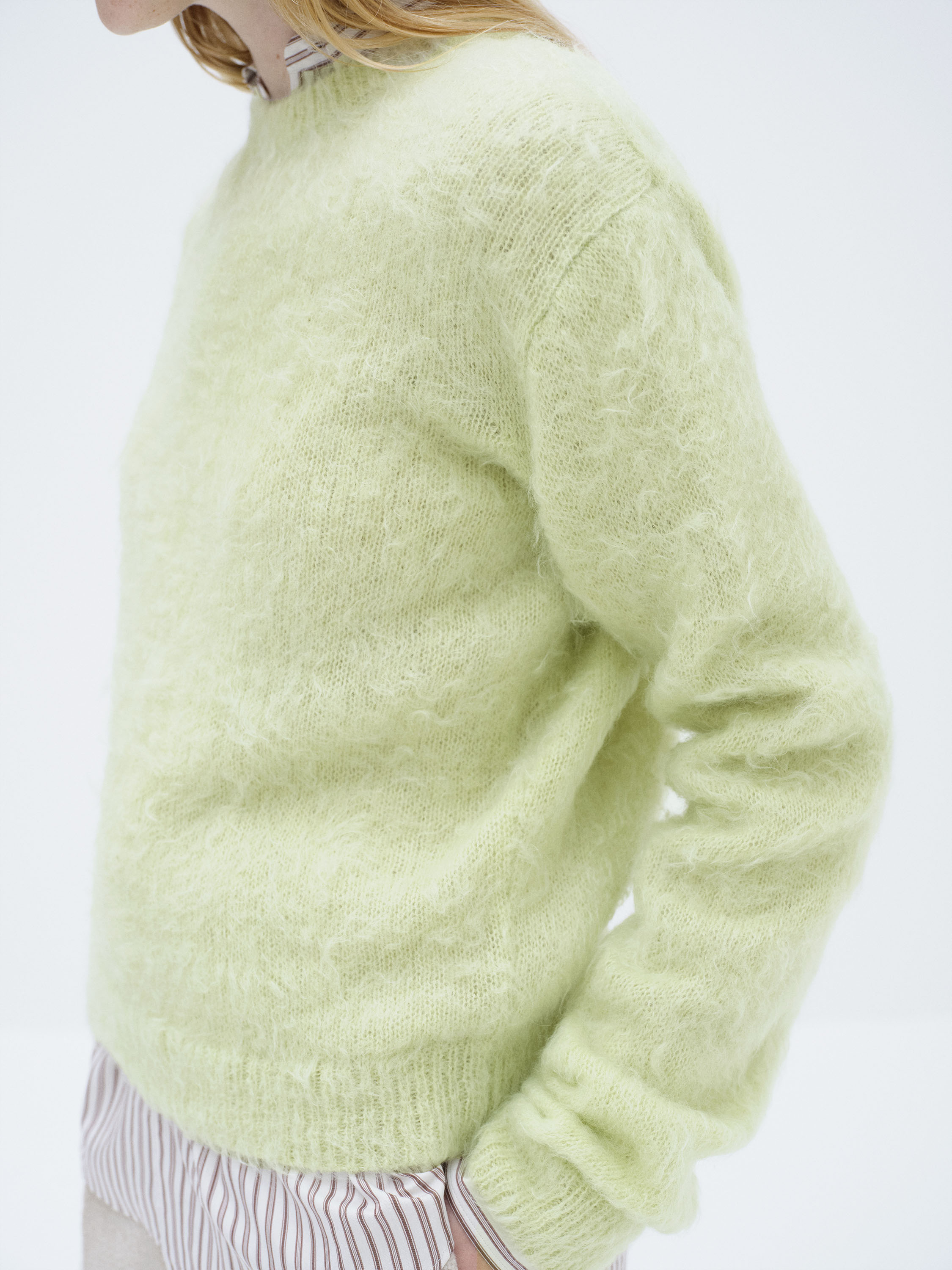 BRUSHED SUPER KID MOHAIR KNIT P/O 詳細画像 LIGHT LIME 3