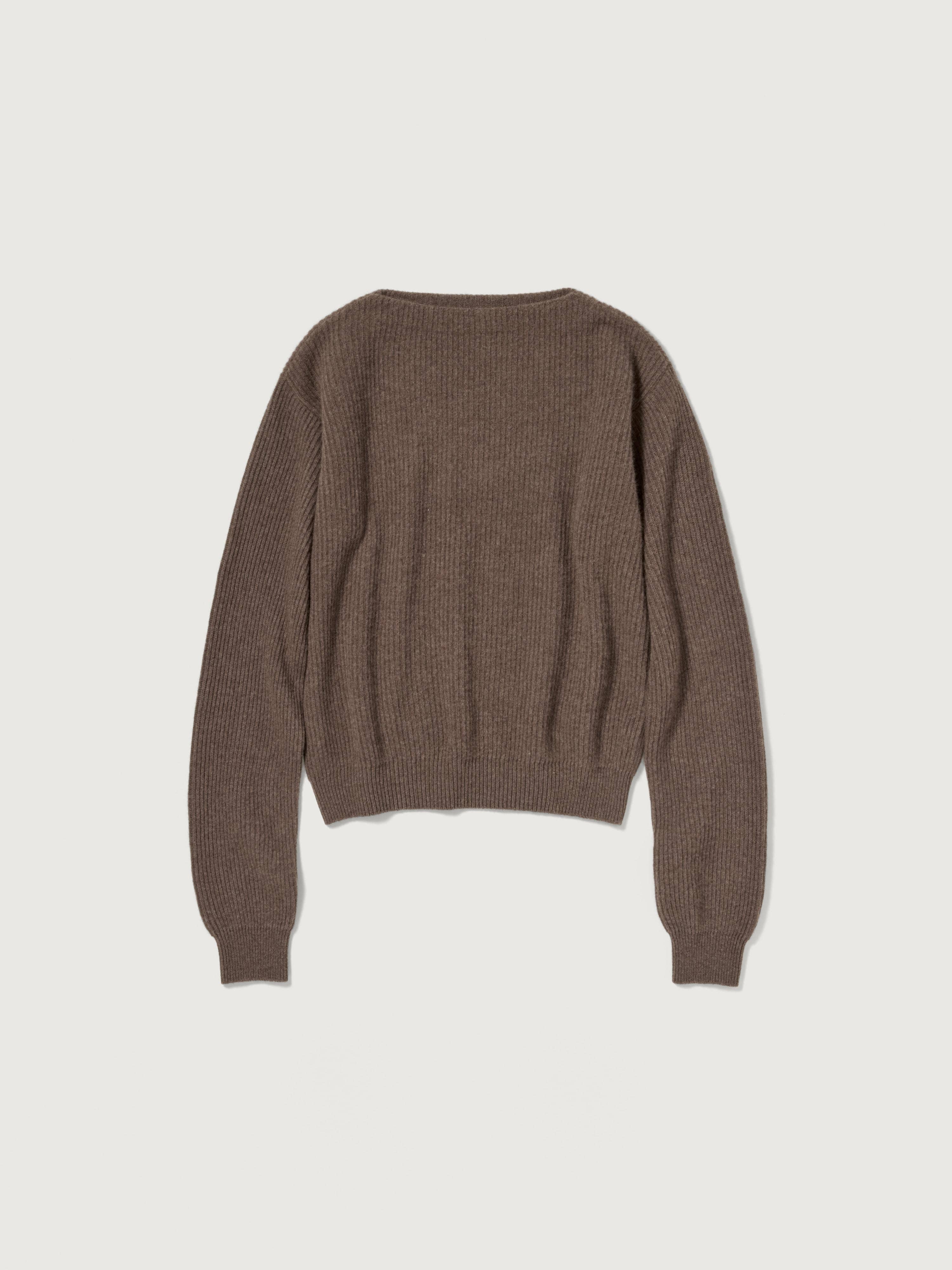 SUPER FINE WOOL CASHMERE RIB KNIT P/O 詳細画像 SOIL BROWN 1