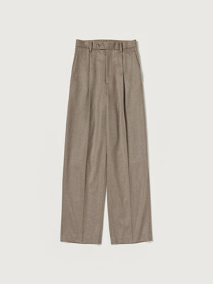 CASHMERE MOLESKIN TWO-TUCK SLACKS
