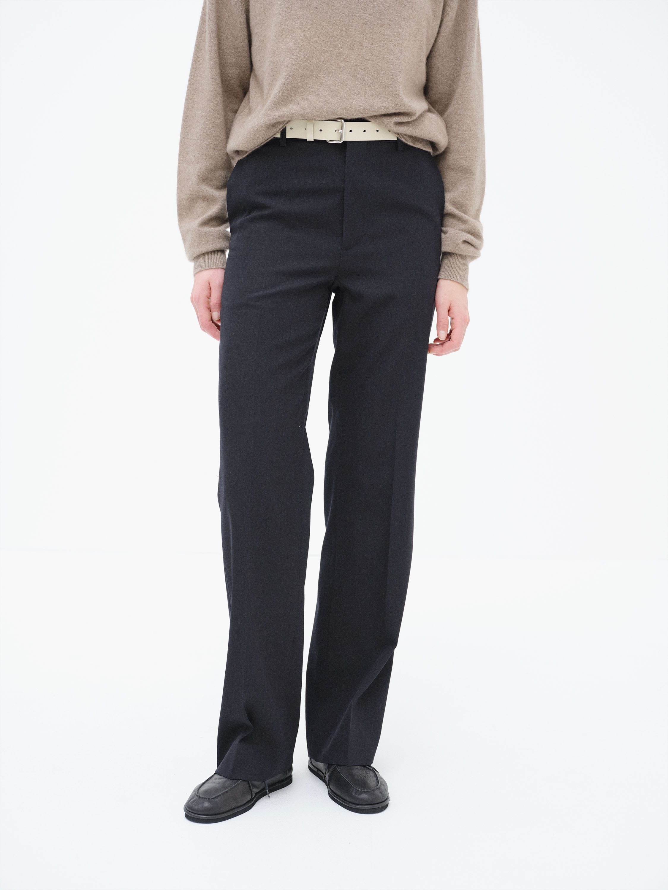 LIGHT WOOL MAX GABARDINE SLACKS 詳細画像 TOP BLACK 1