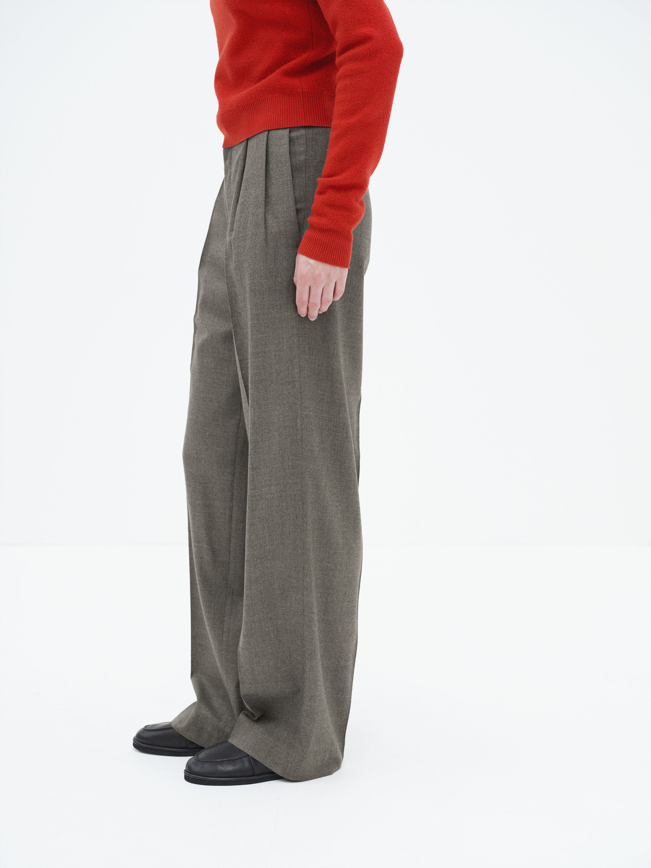 SUPER LIGHT WOOL TWO-TUCK SLACKS 詳細画像 TOP BROWN 3