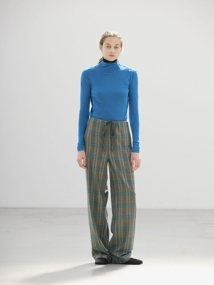WOOL FULLING FLANNEL DRAWSTRING PANTS