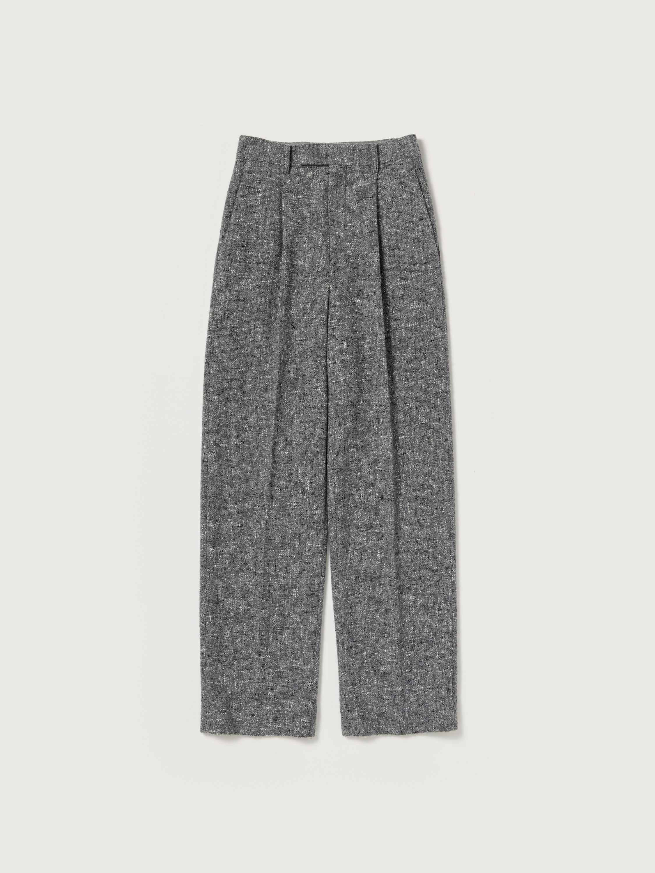 HOMESPUN TWEED ONE-TUCK SLACKS 詳細画像 MIX GRAY 1