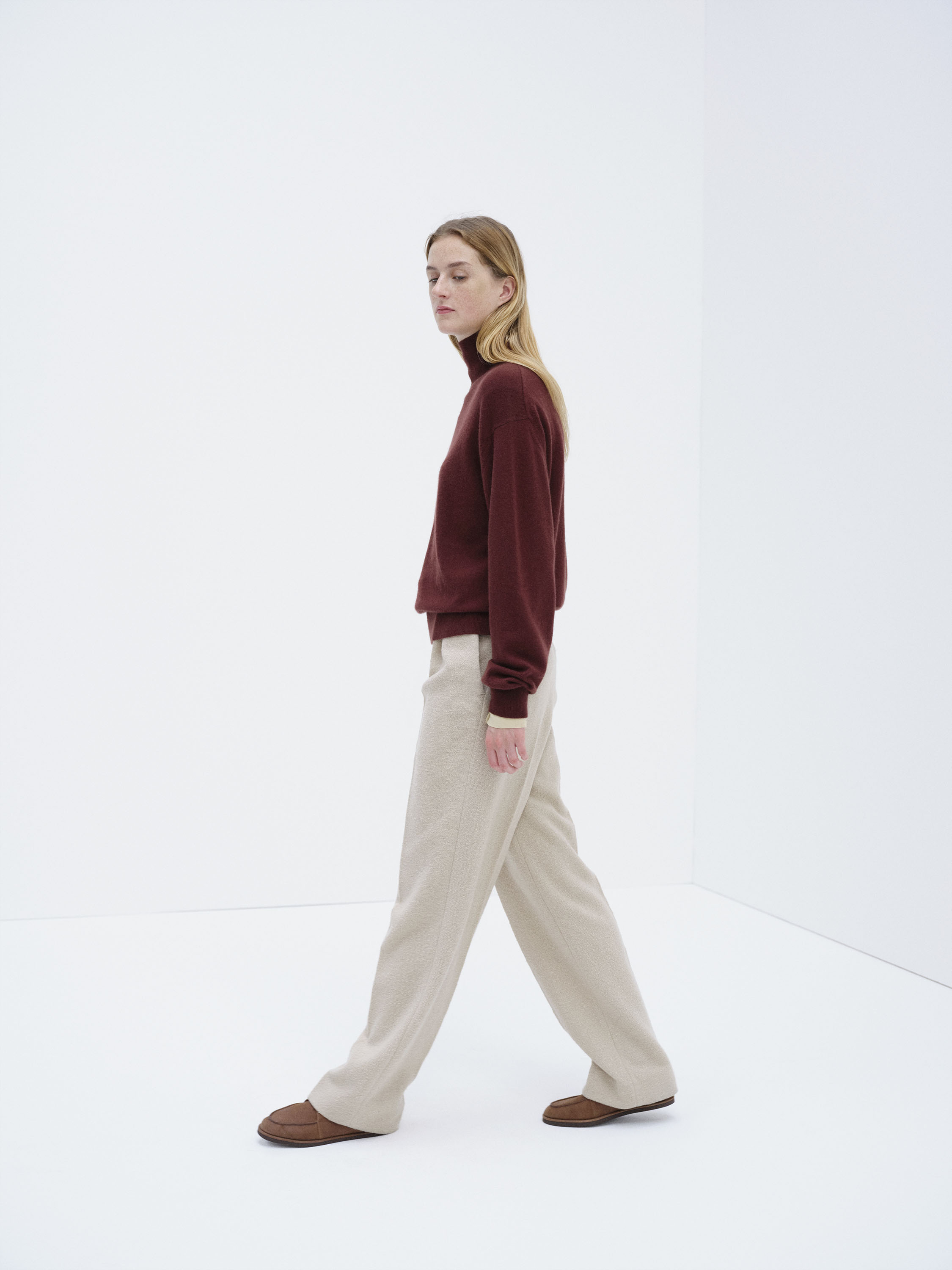 HOMESPUN TWEED ONE-TUCK SLACKS 詳細画像 IVORY BEIGE 4