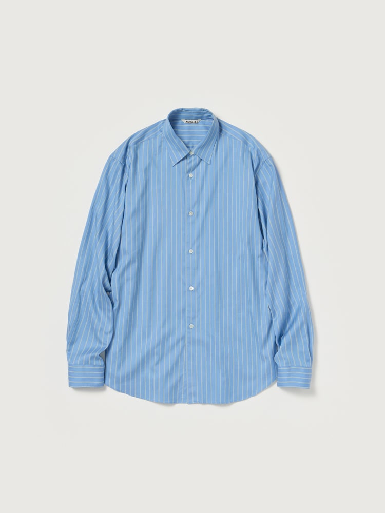 COTTON SILK STRIPE SHIRT - AURALEE Official Website