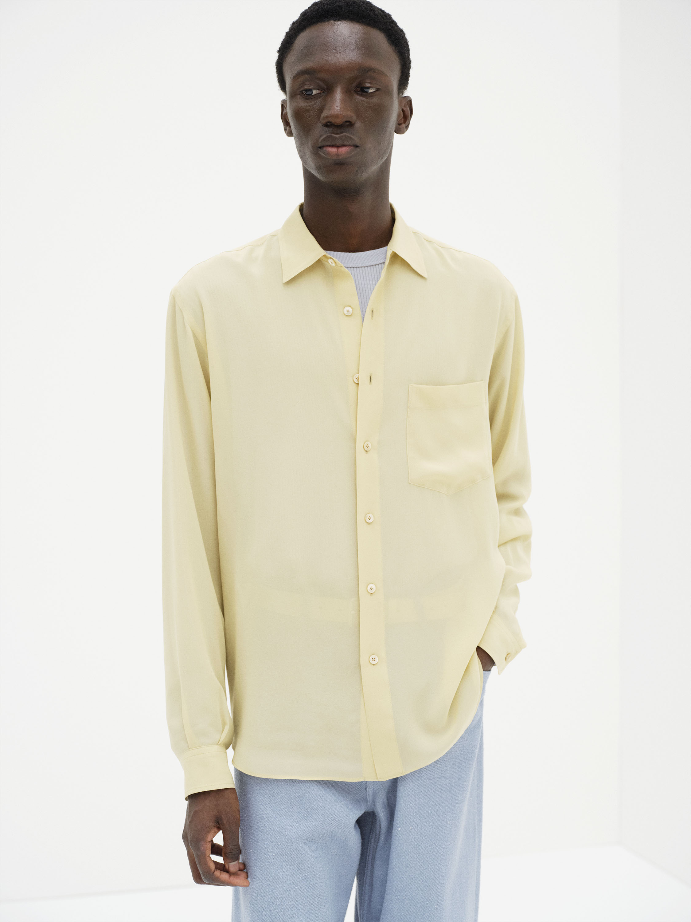 AIRY SILK GEORGETTE SHIRT 詳細画像 LIGHT YELLOW 3