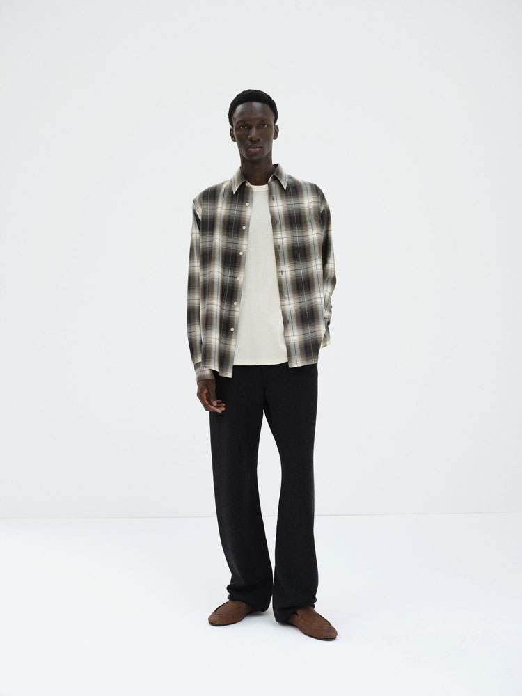 SUPER LIGHT WOOL CHECK SHIRT