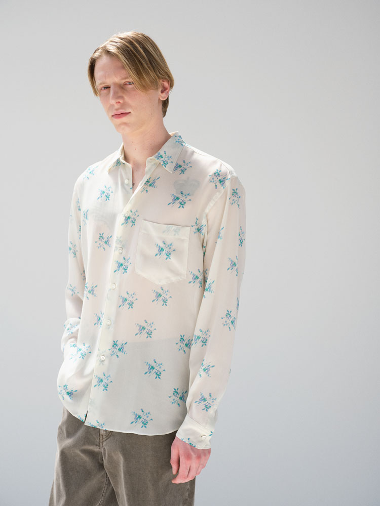 PRINTED AIRY SILK GEORGETTE SHIRT - AURALEE Official Website