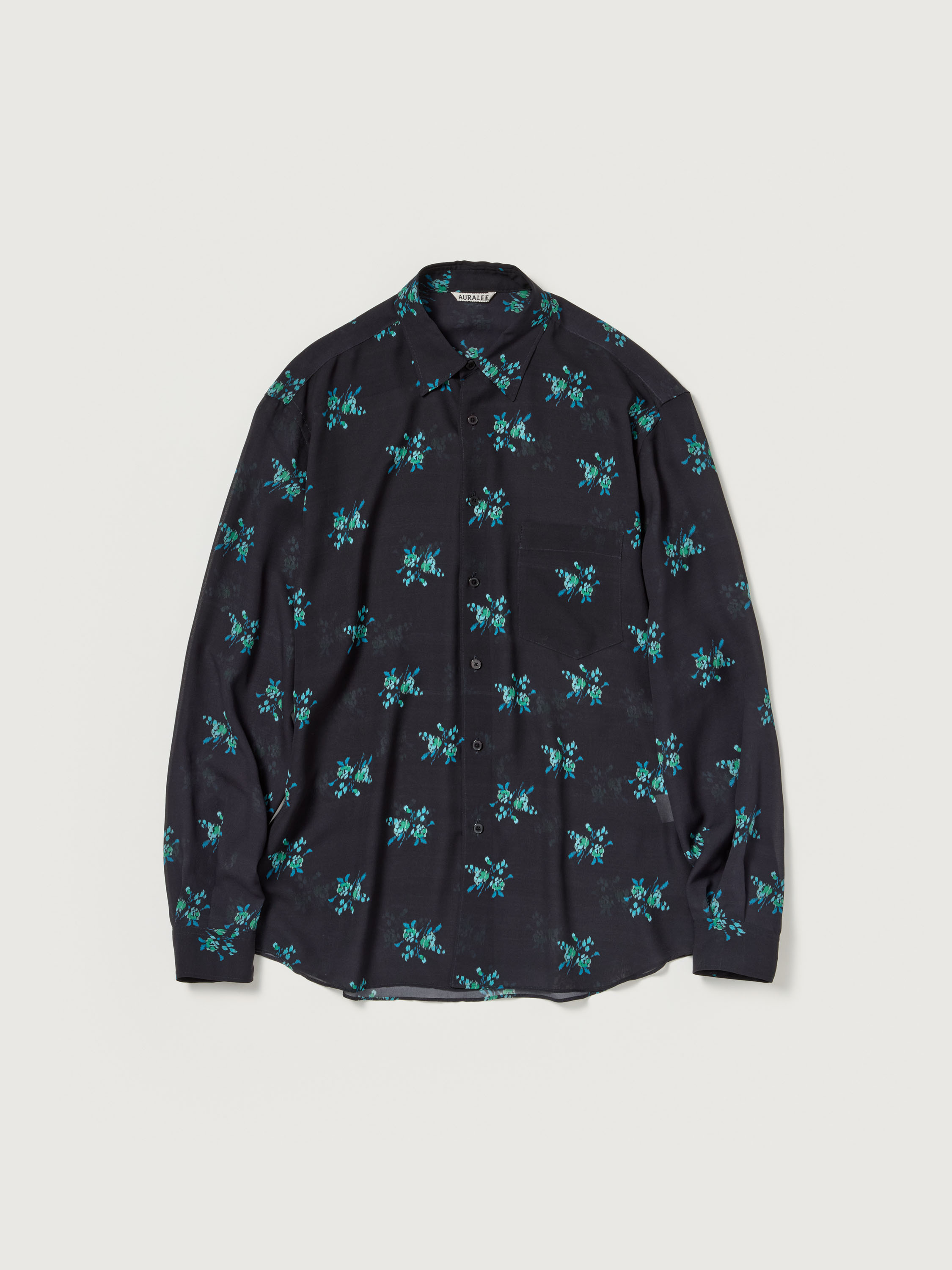 PRINTED AIRY SILK GEORGETTE SHIRT 詳細画像 INK BLACK 1
