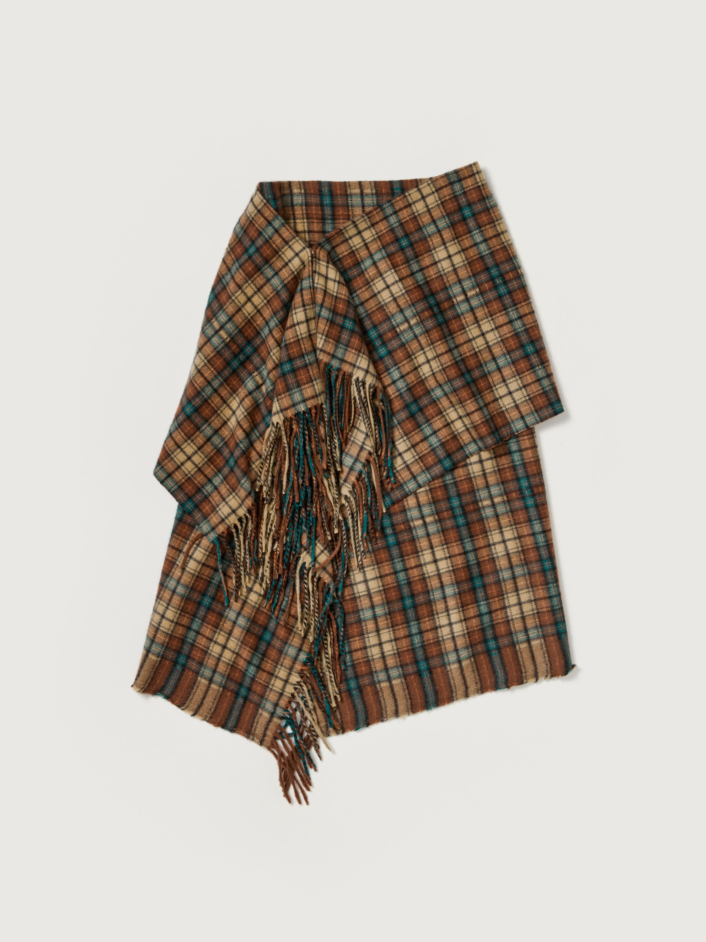 CASHMERE CHECK WRAP SKIRT 詳細画像 RED BROWN CHECK 1