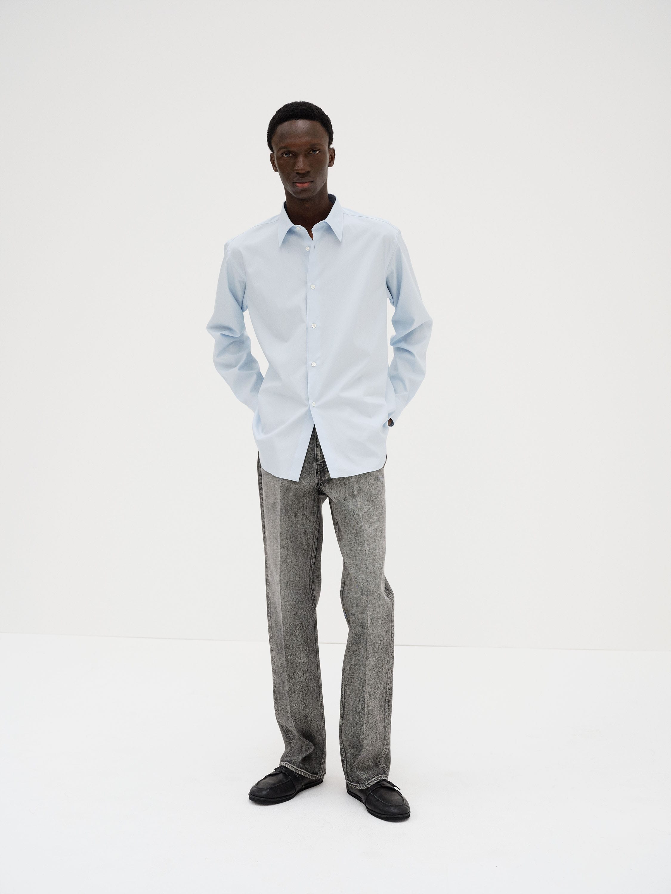 WASHED FINX TWILL SHIRT 詳細画像 LIGHT BLUE 2