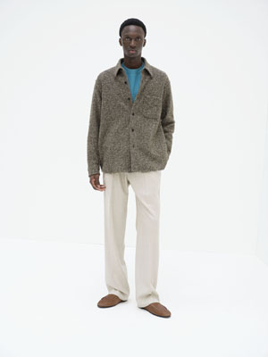 HOMESPUN TWEED SHIRT BLOUSON
