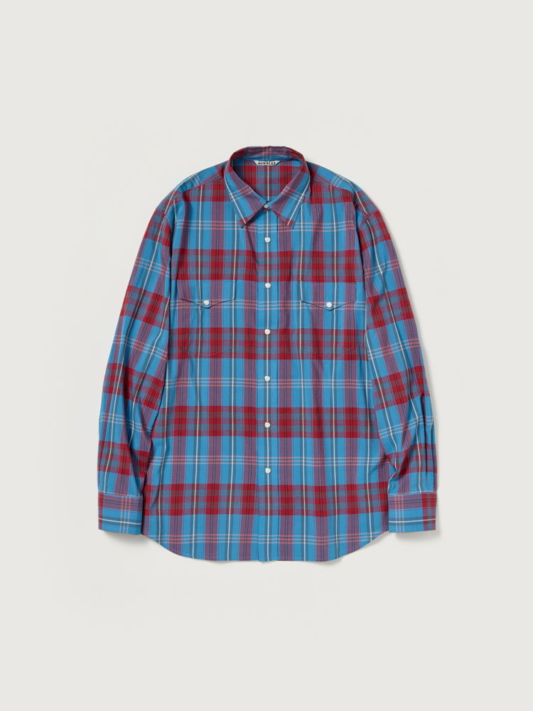 HIGH TWIST COTTON SILK CHECK SHIRT