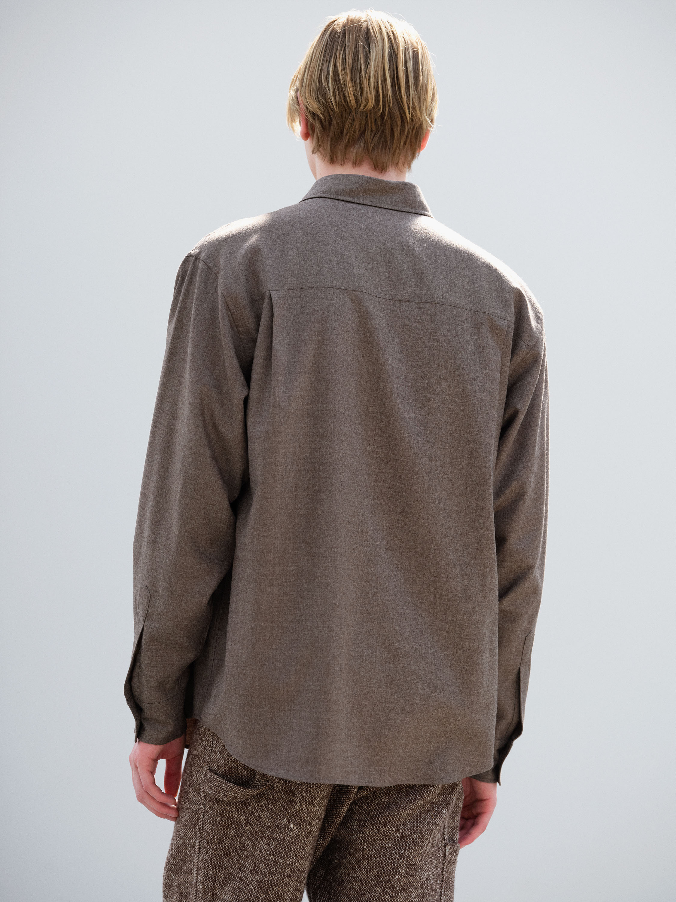 SUPER LIGHT WOOL SHIRT 詳細画像 TOP BROWN 3