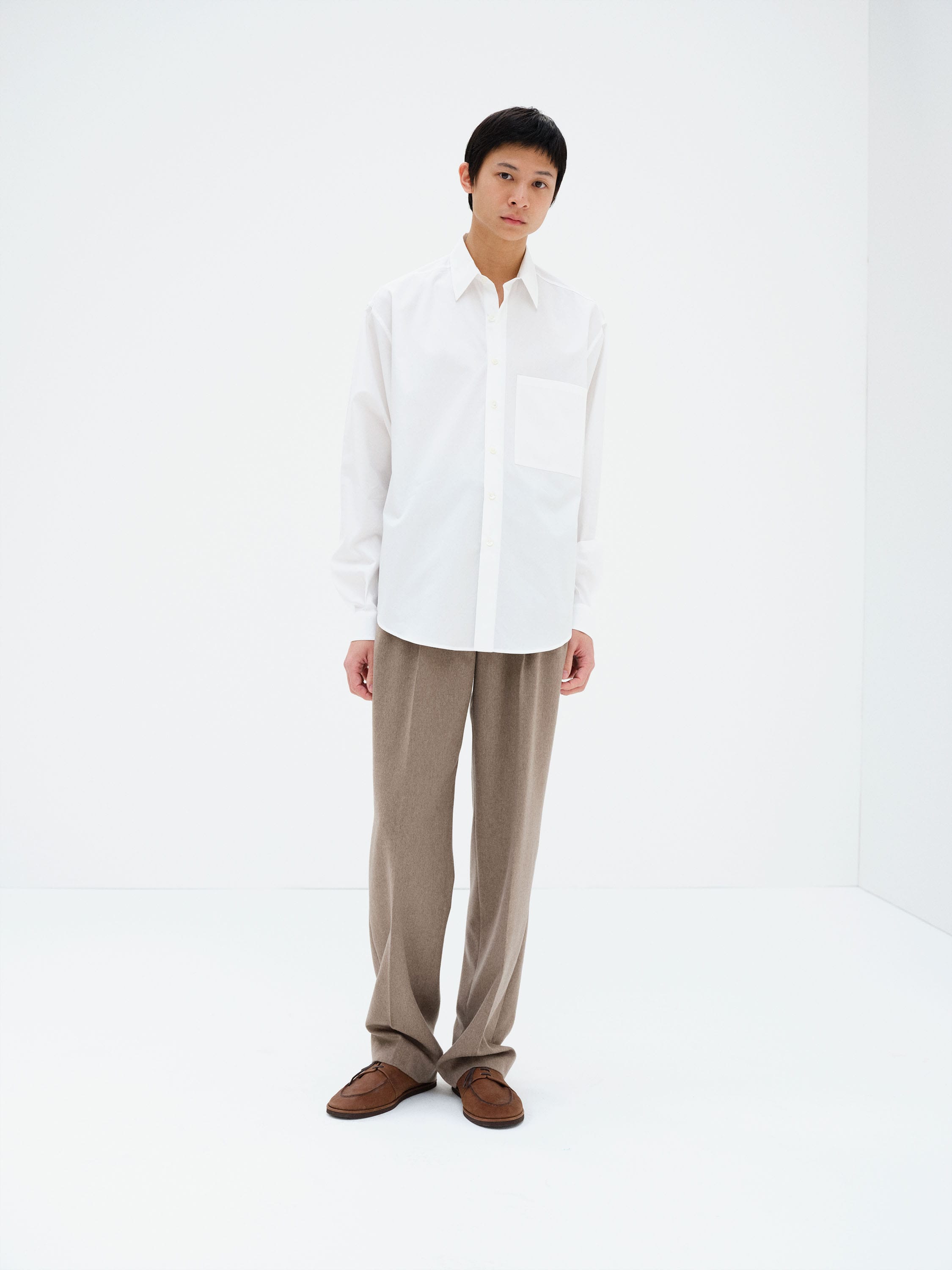 WASHED FINX TWILL BIG SHIRT 詳細画像 WHITE 3