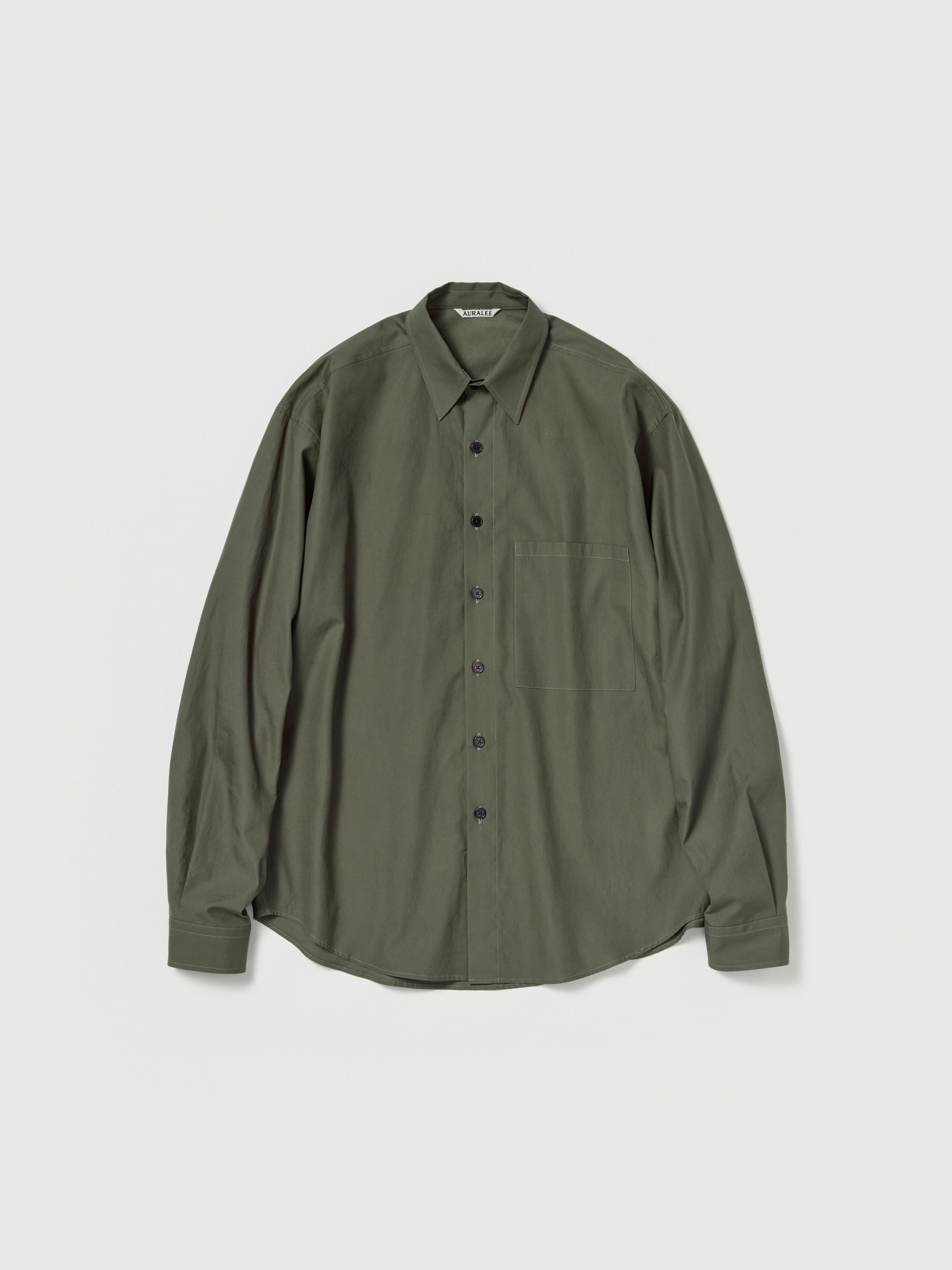 WASHED FINX TWILL BIG SHIRT 詳細画像 DARK OLIVE 1