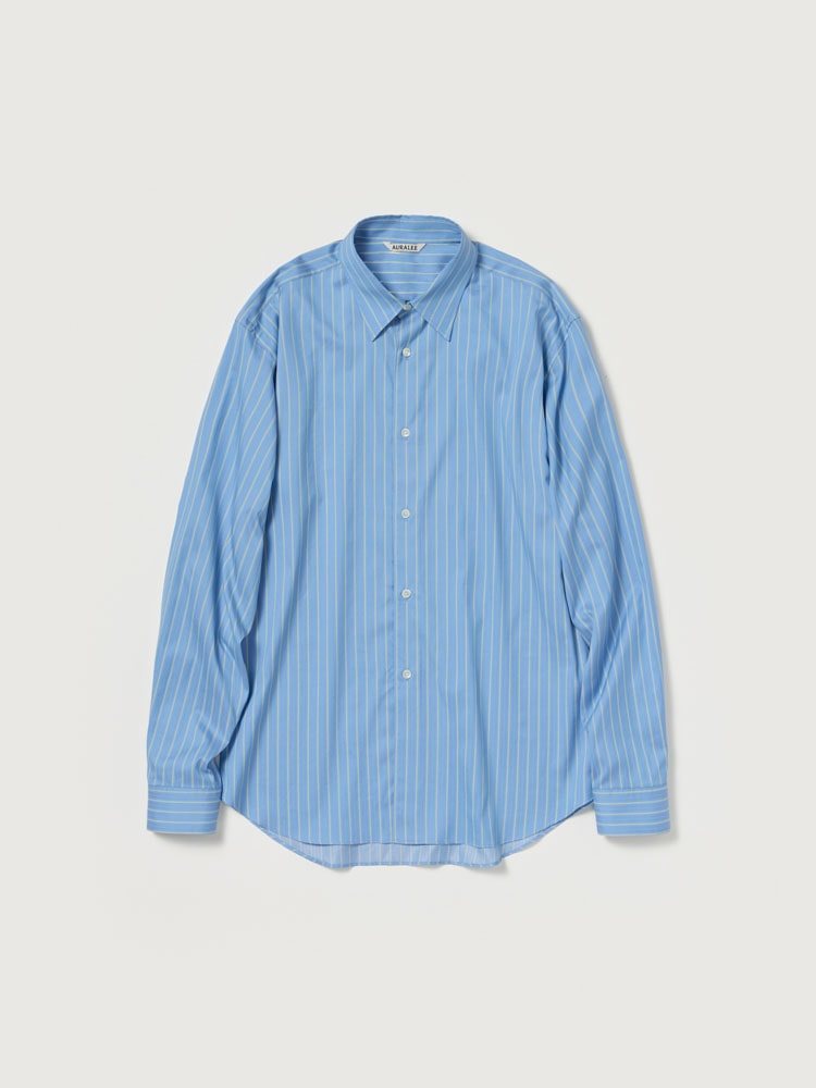 COTTON SILK STRIPE SHIRT - AURALEE Official Website