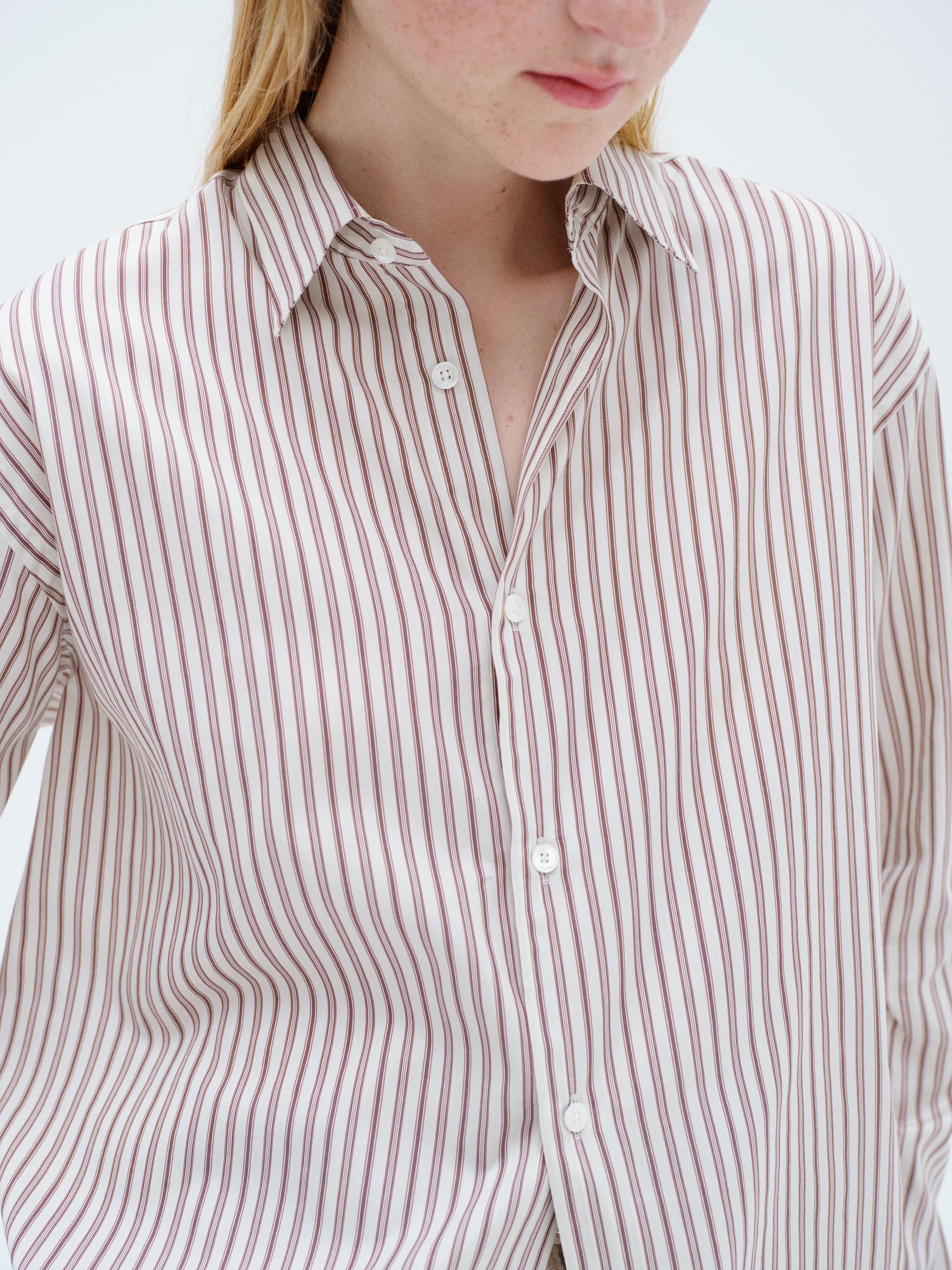 COTTON SILK STRIPE SHIRT 詳細画像 RED BROWN STRIPE 3