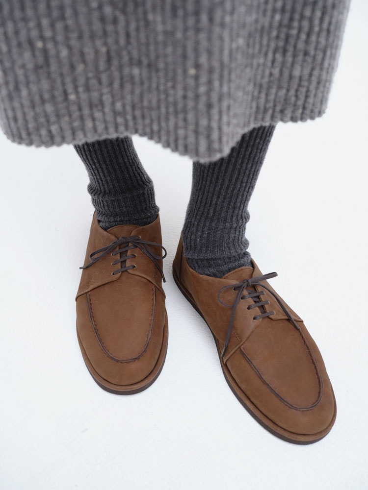 HORSEHIDE LEATHER LACE-UP SHOES
