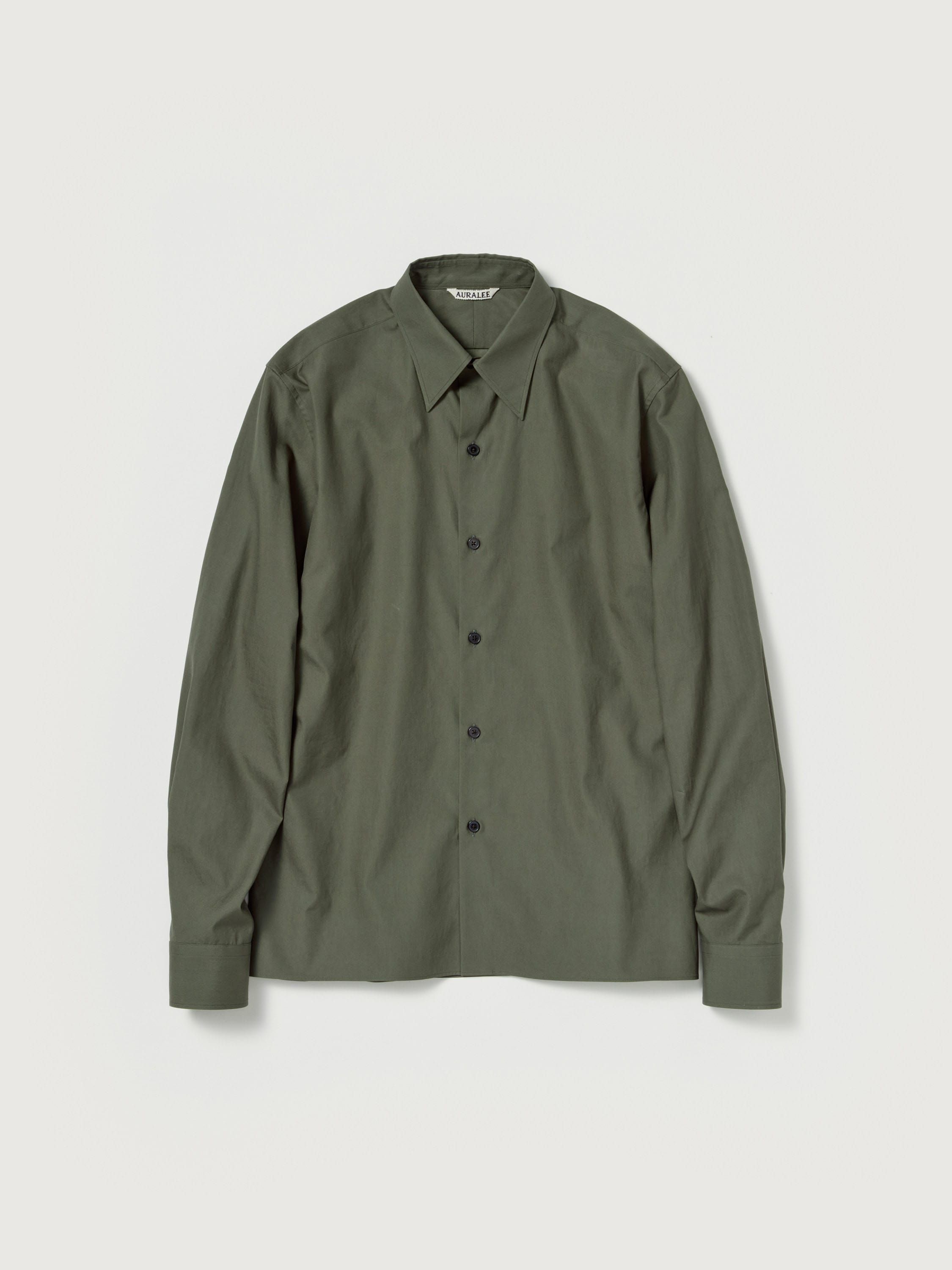 WASHED FINX TWILL SLIM SHIRT 詳細画像 DARK OLIVE 5