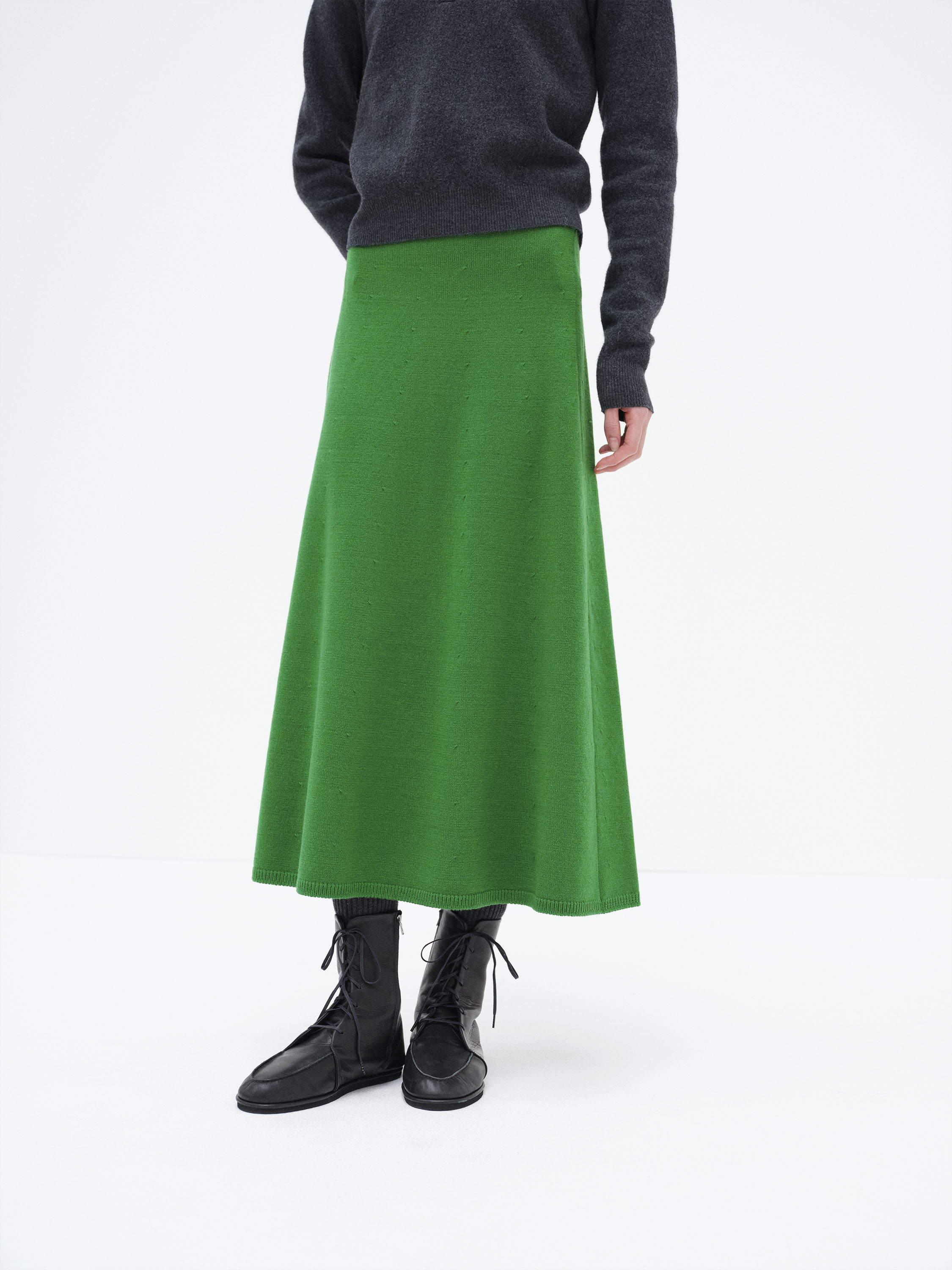 SUPER FINE WOOL KNIT SKIRT 詳細画像 GREEN 2