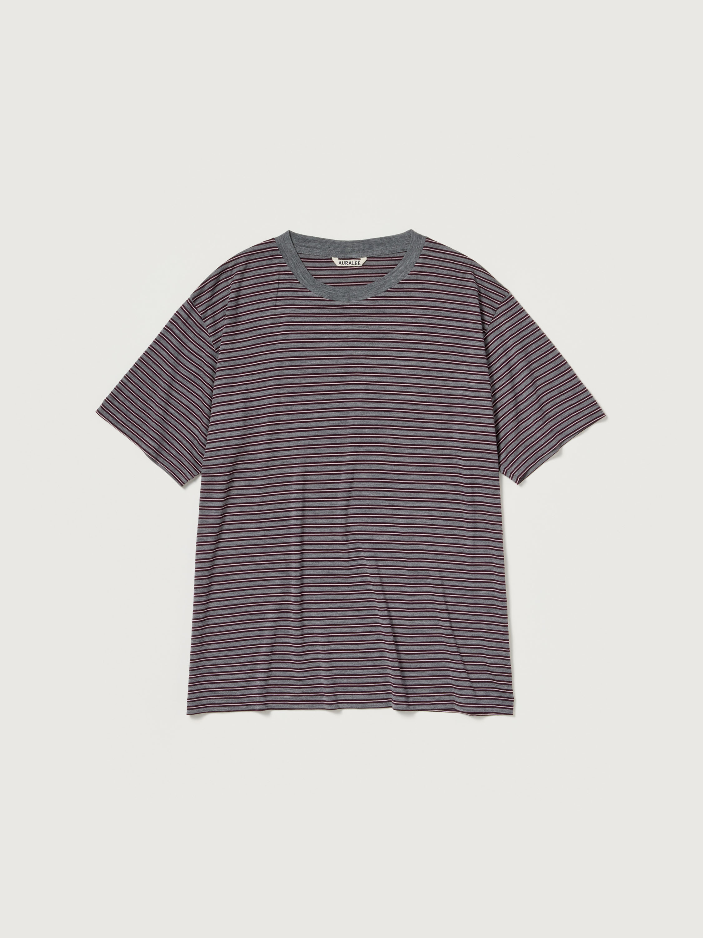 SOFT SMOOTH WOOL STRIPE JERSEY TEE 詳細画像 GRAY STRIPE 1