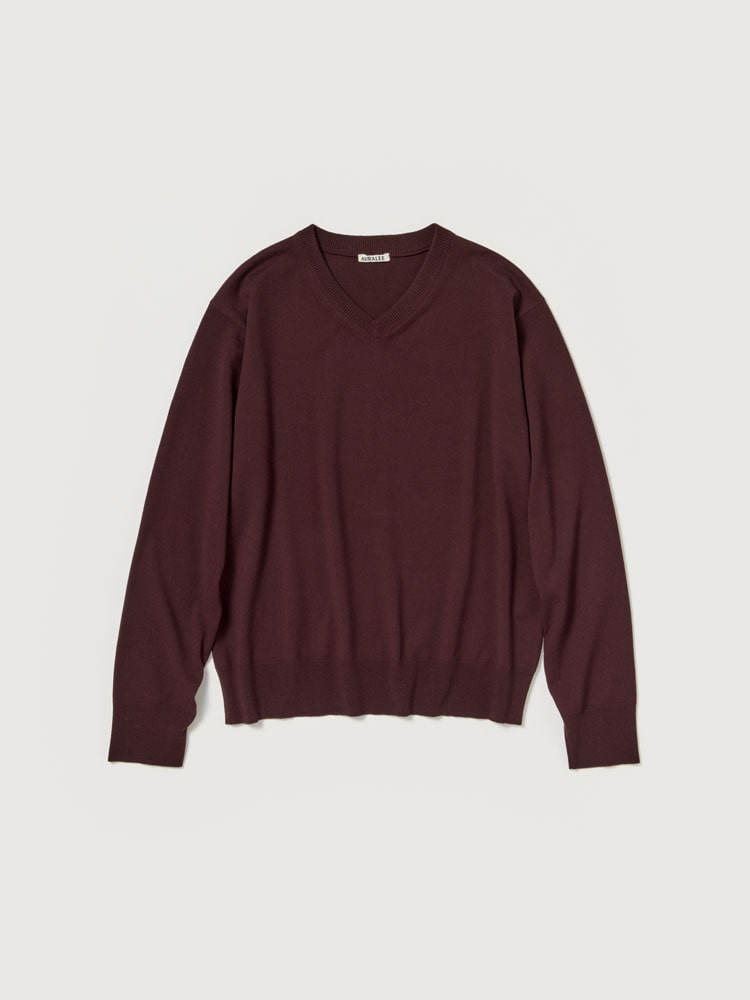 HIGH TWIST WOOL KNIT V-NECK P/O - AURALEE Official Website