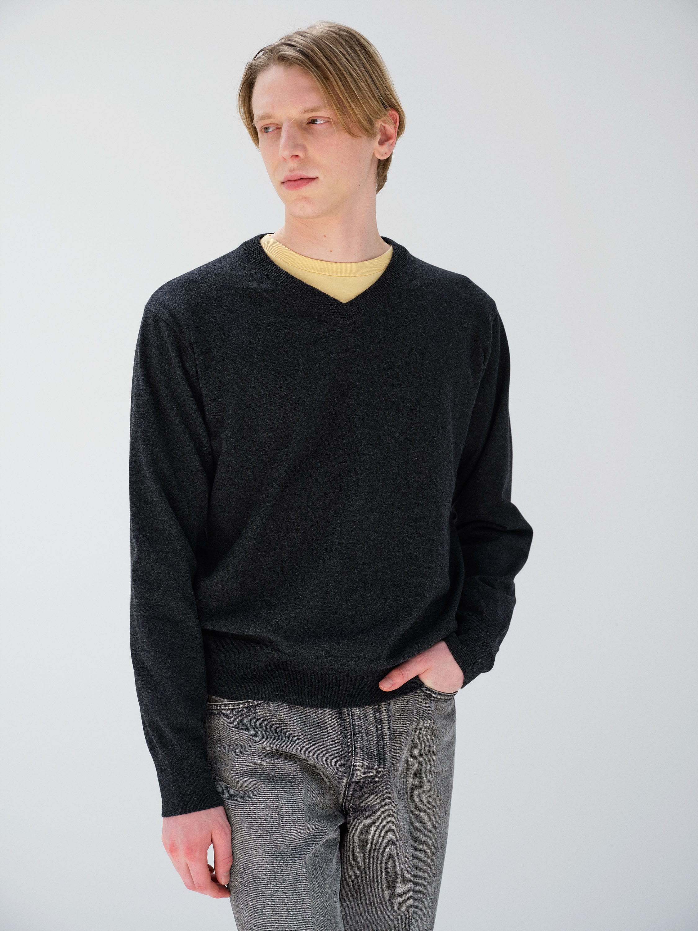 HIGH TWIST WOOL KNIT V-NECK P/O - AURALEE Official Website