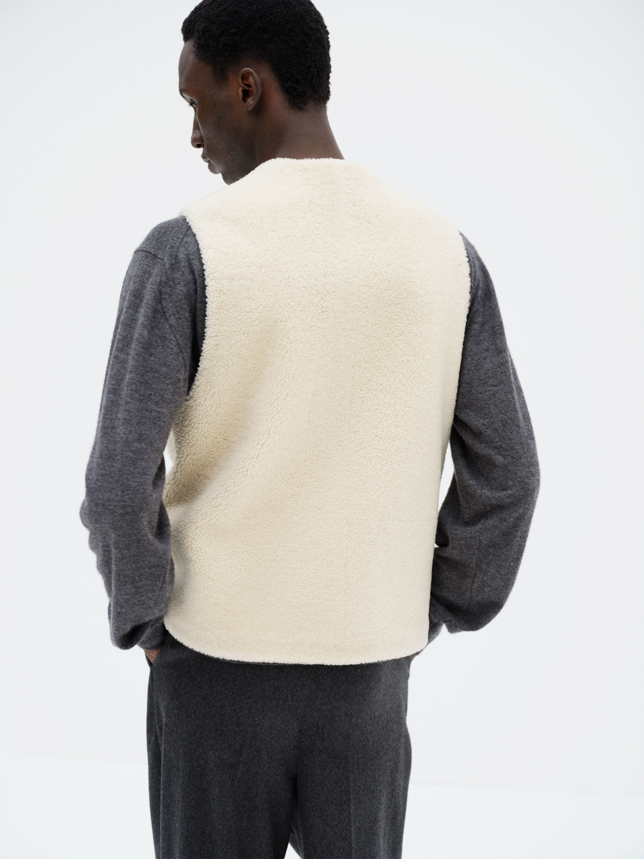 MERINO MOUTON VEST 詳細画像 IVORY LIME 5