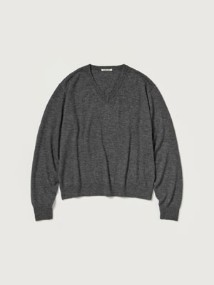 HIGH GAUGE SOFT CASHMERE KNIT V-NECK P/O