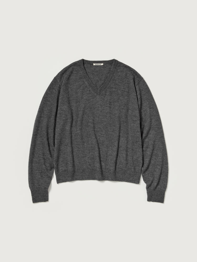 HIGH GAUGE SOFT CASHMERE KNIT V-NECK P/O - AURALEE Official Website