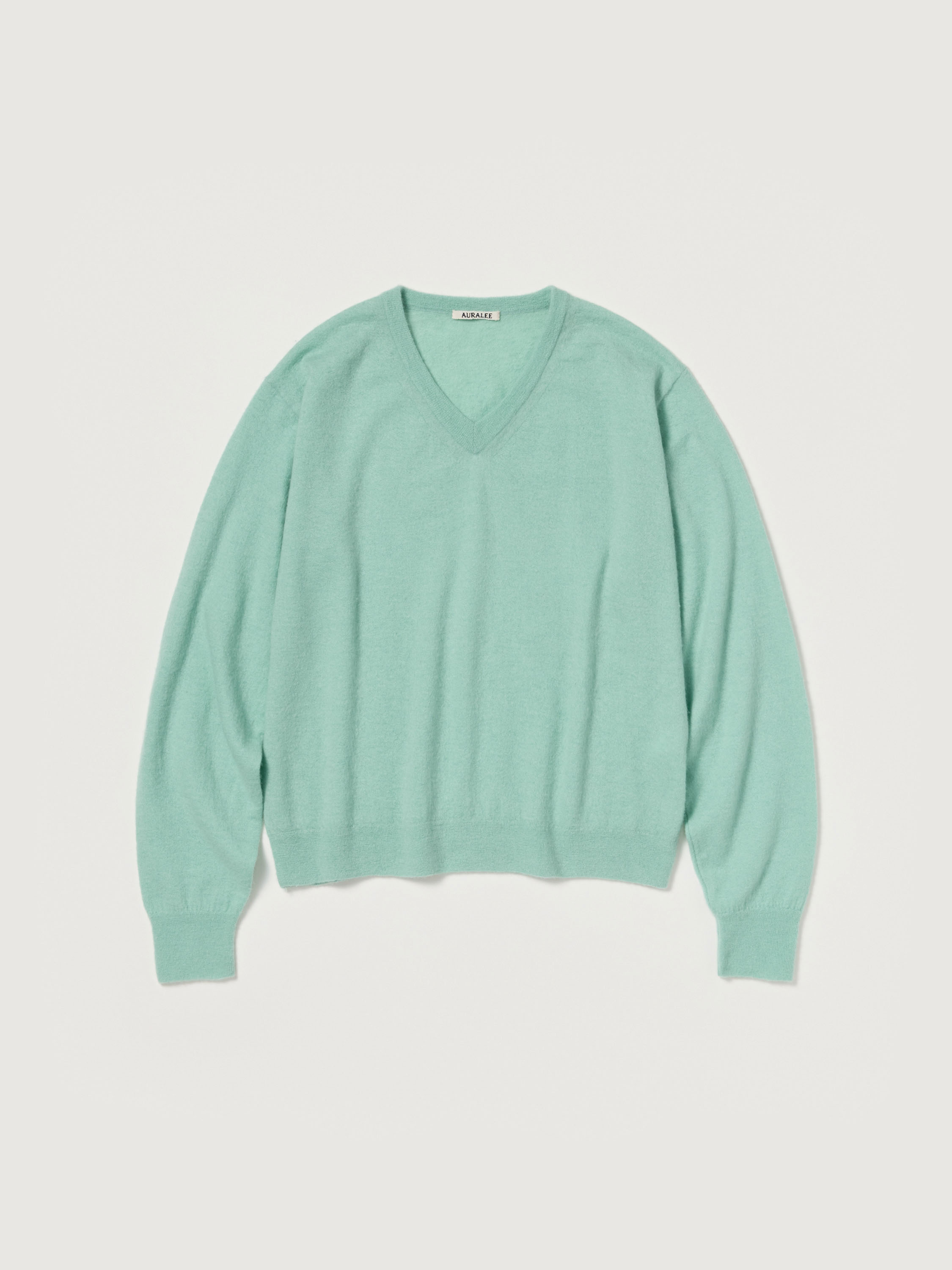 HIGH GAUGE SOFT CASHMERE KNIT V-NECK P/O 詳細画像 MINT BLUE 4