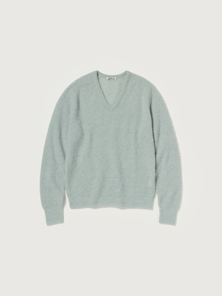 BABY SURI ALPACA SHEER KNIT V-NECK P/O - AURALEE Official Website
