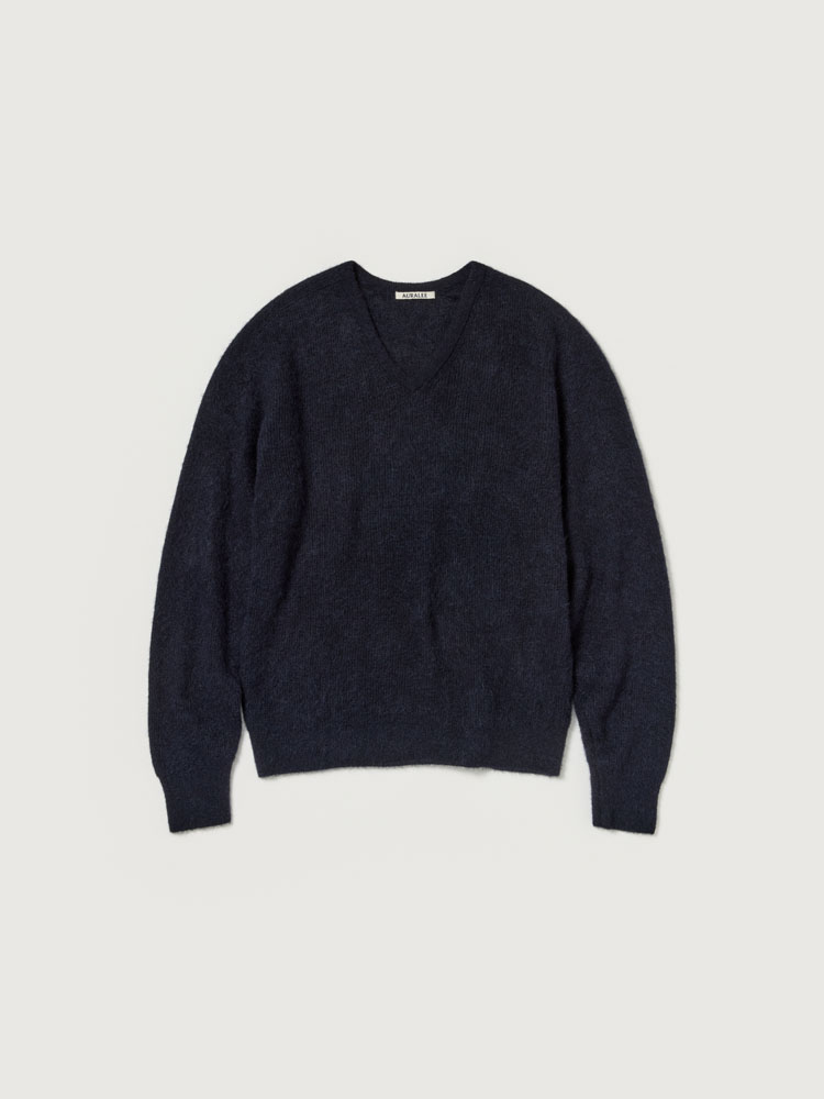 BABY SURI ALPACA SHEER KNIT V-NECK P/O - AURALEE Official Website