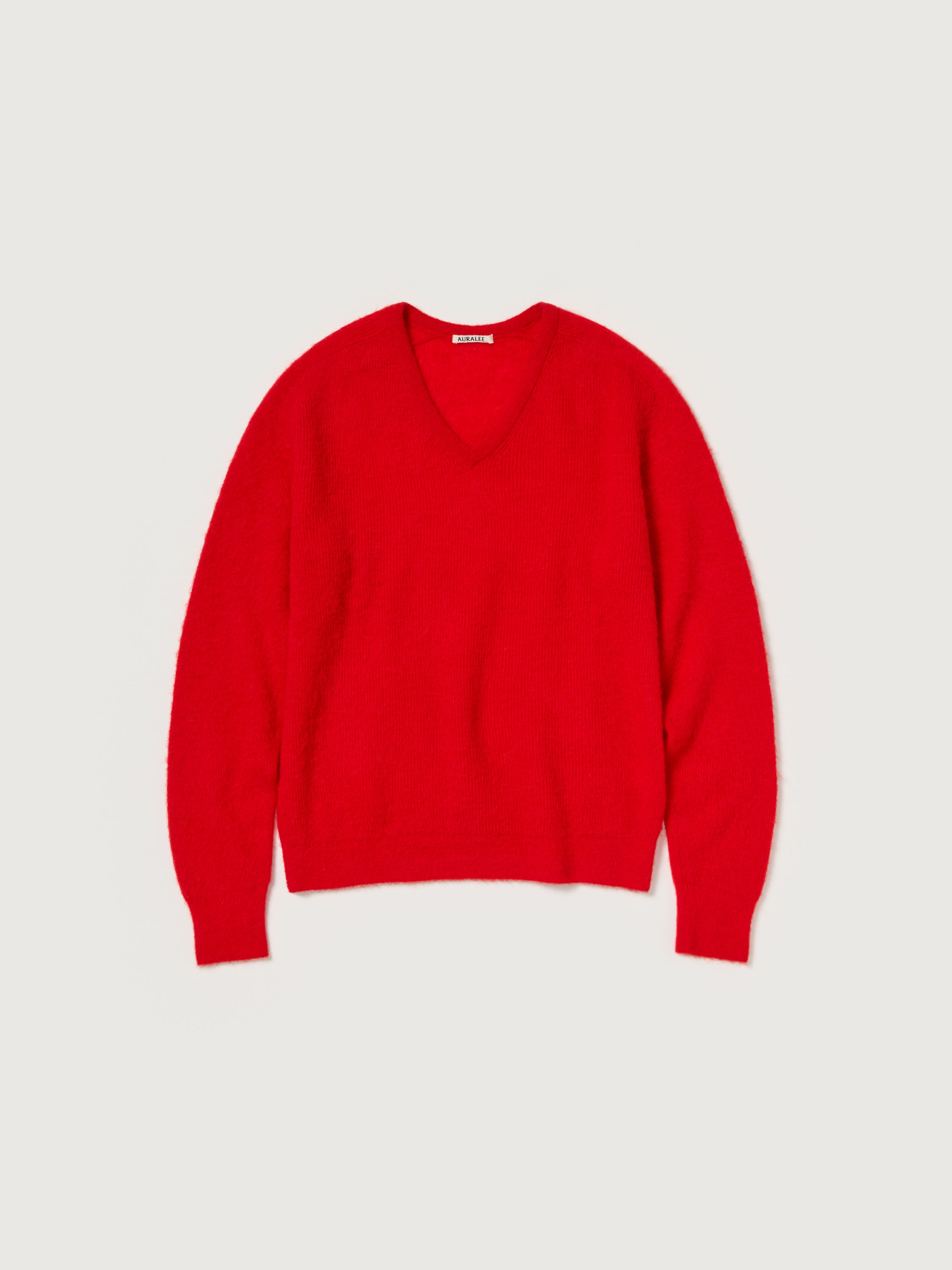 BABY SURI ALPACA SHEER KNIT V-NECK P/O 詳細画像 RED 5