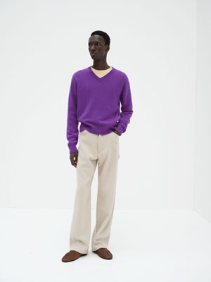 LIGHT CASHMERE KNIT V-NECK P/O