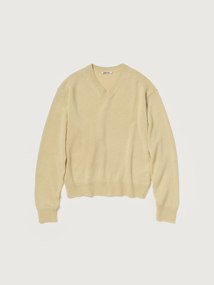 LIGHT CASHMERE KNIT V-NECK P/O - AURALEE Official Website