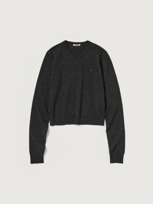 HIGH TWIST WOOL KNIT V-NECK P/O