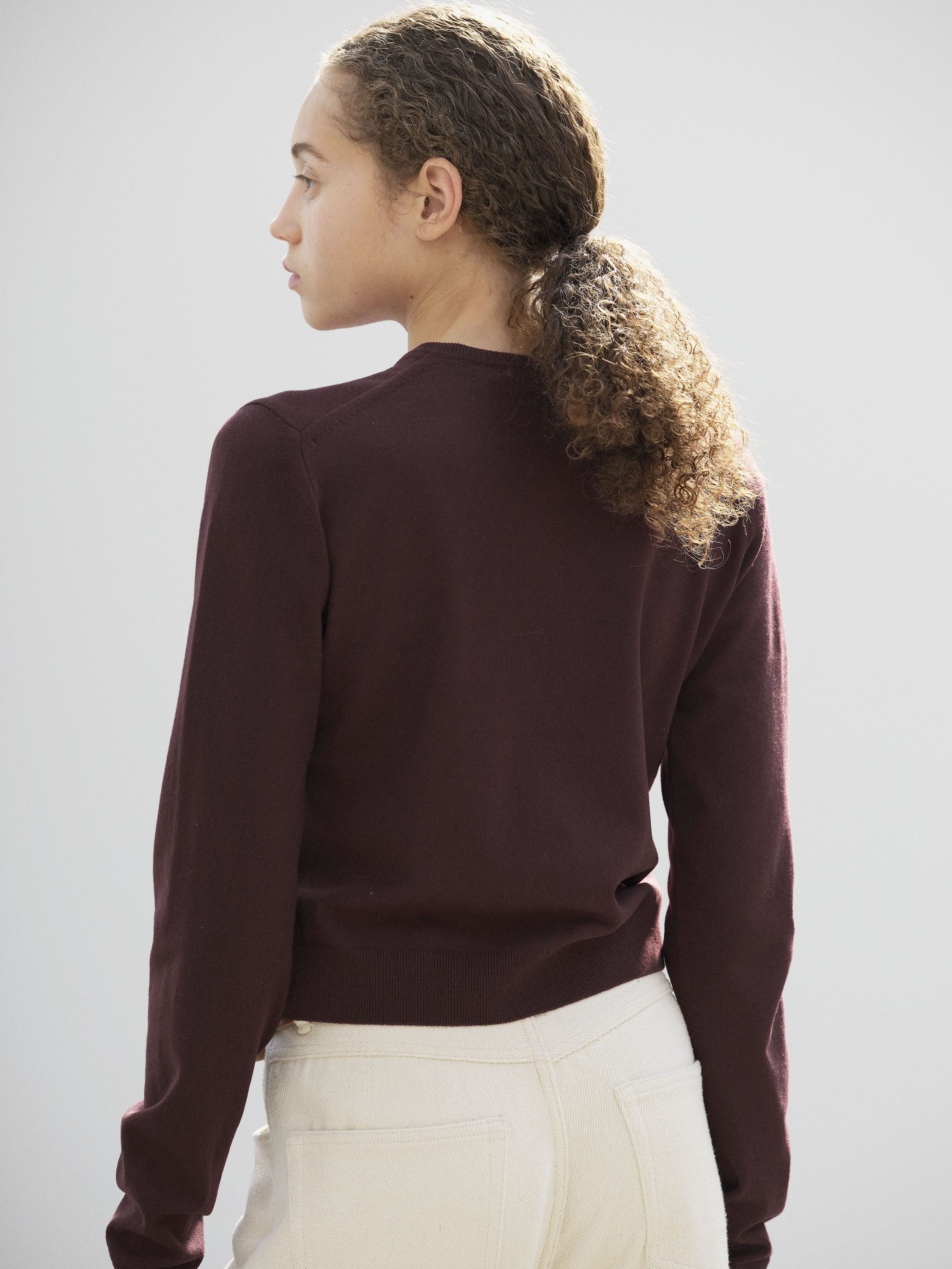 HIGH TWIST WOOL KNIT V-NECK P/O 詳細画像 RED BROWN 4