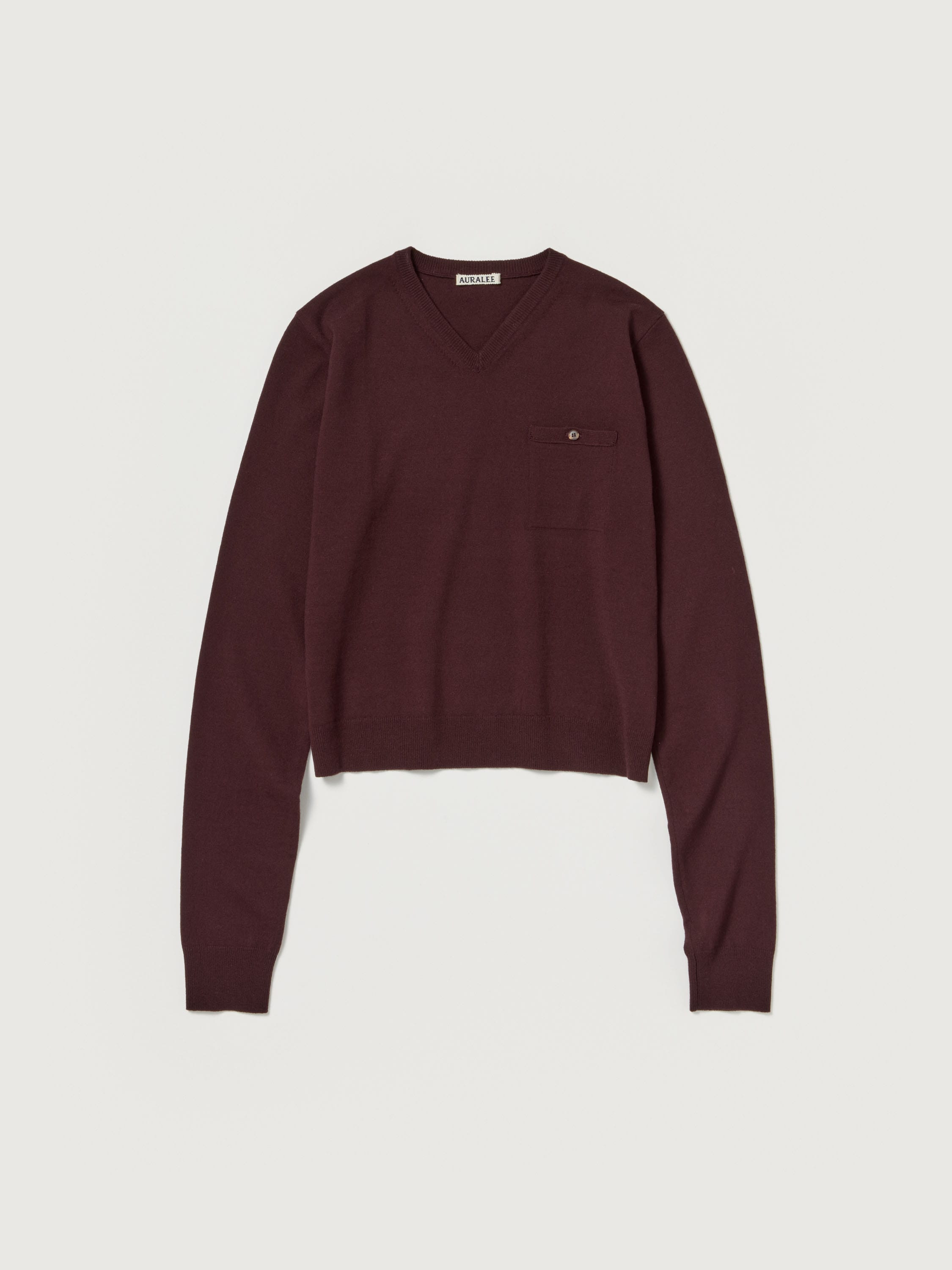 HIGH TWIST WOOL KNIT V-NECK P/O 詳細画像 RED BROWN 5